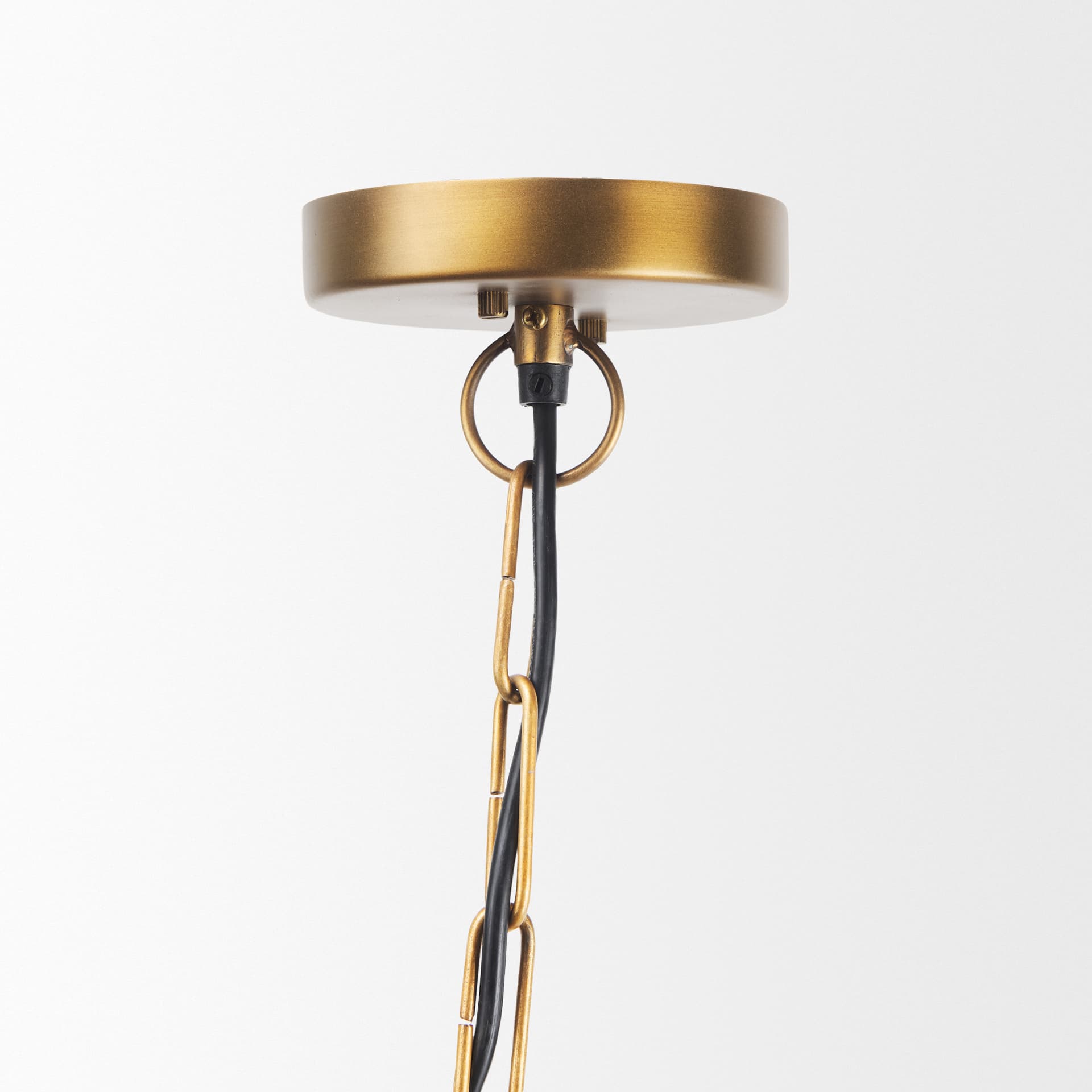 Willson 17.0L x 17.0W x 29.0H Black Iron W/Antique Brass Dome Pendant Light — product photograph