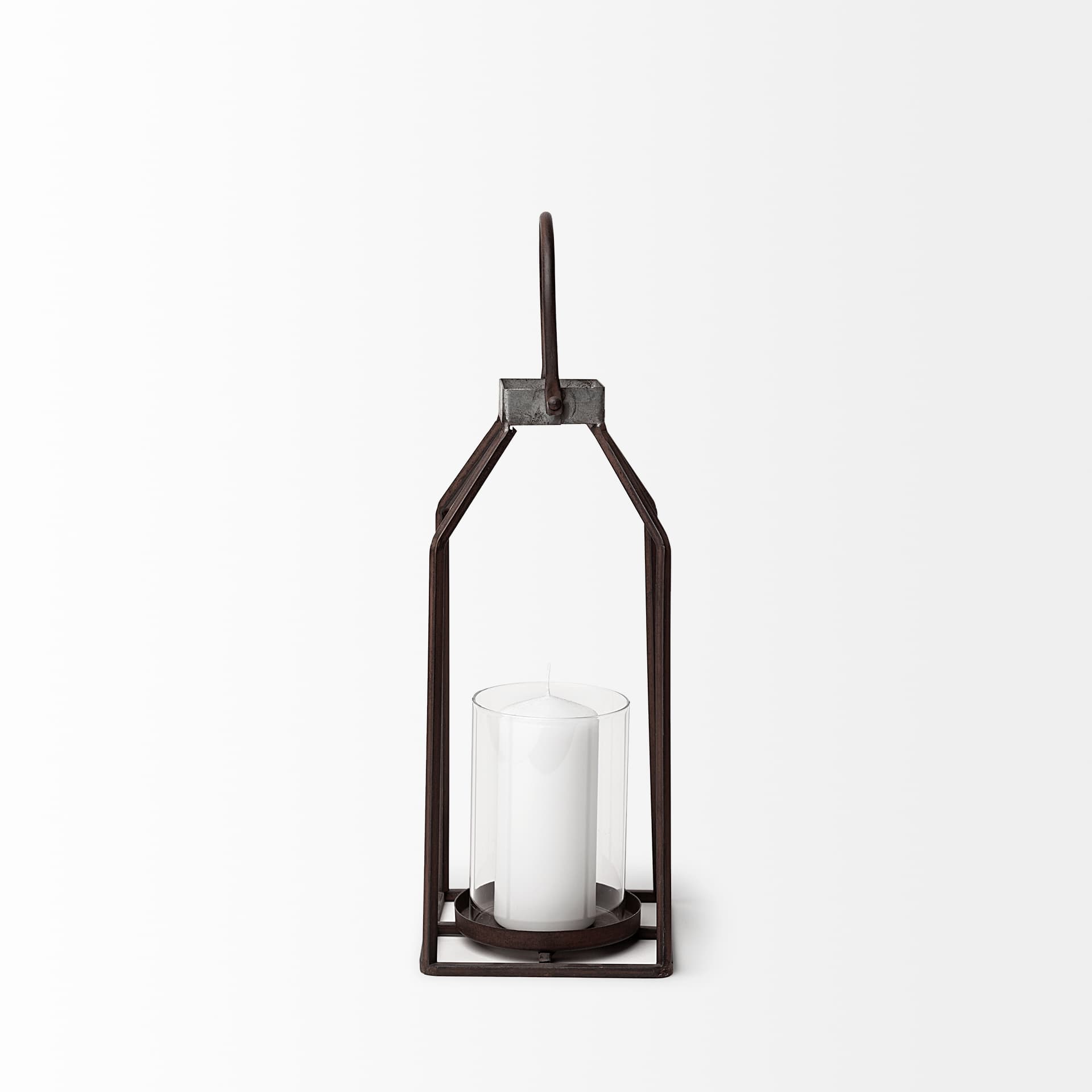 Kingston II Small Rustic Metal Framed Table Candle Holder — product photograph