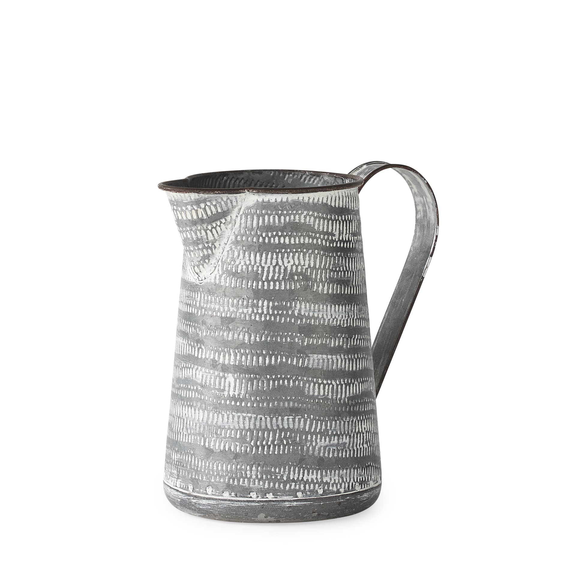 Serena I 8H Small Gray/White Textured Metal Jug — product photograph