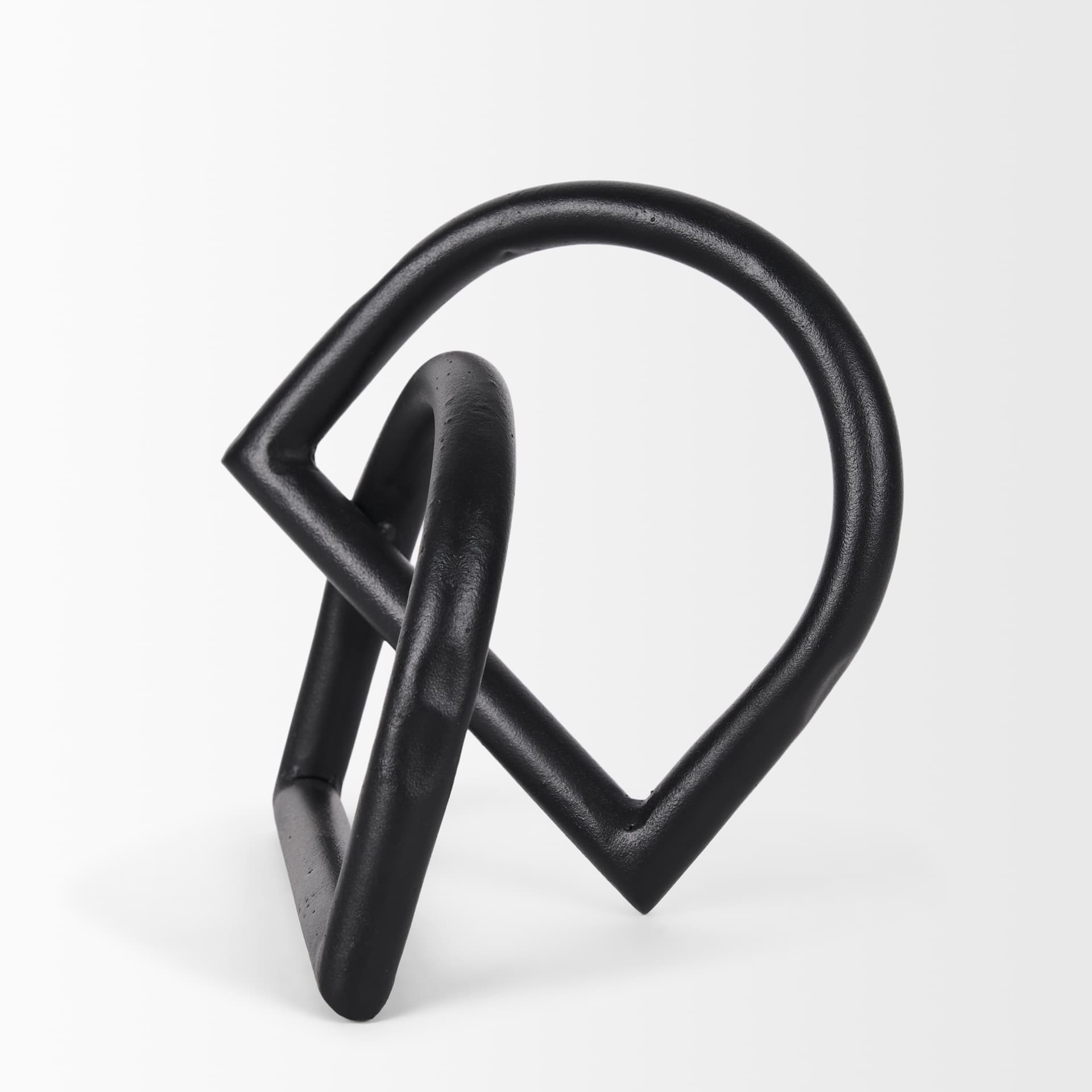 Locke Large Matte Black Metal Decorative Object — product photograph