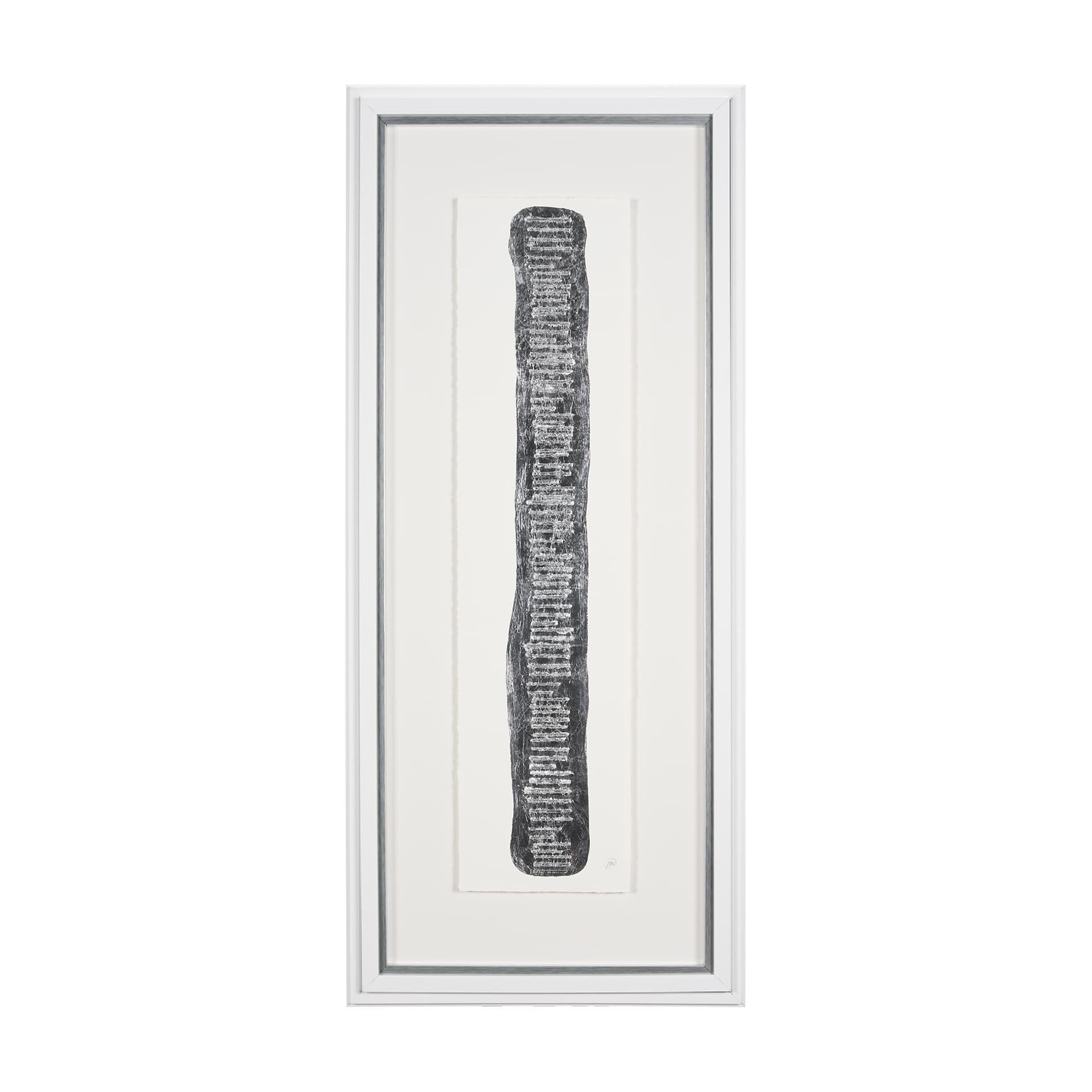 Random Lines Silver Flood by Studio M a Handmade Original Framed Artwork under Glass — product photograph
