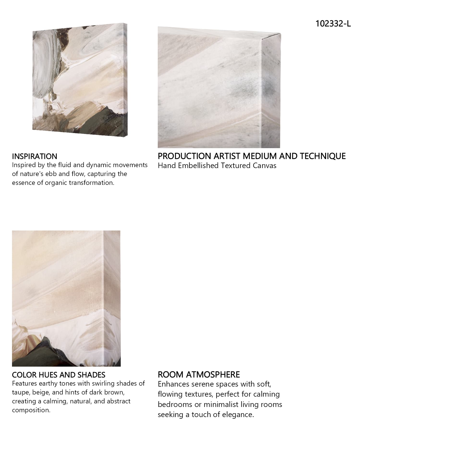 Harmonic II by Mercana Studio a Hand Embellished Textured Canvas — in a styled room