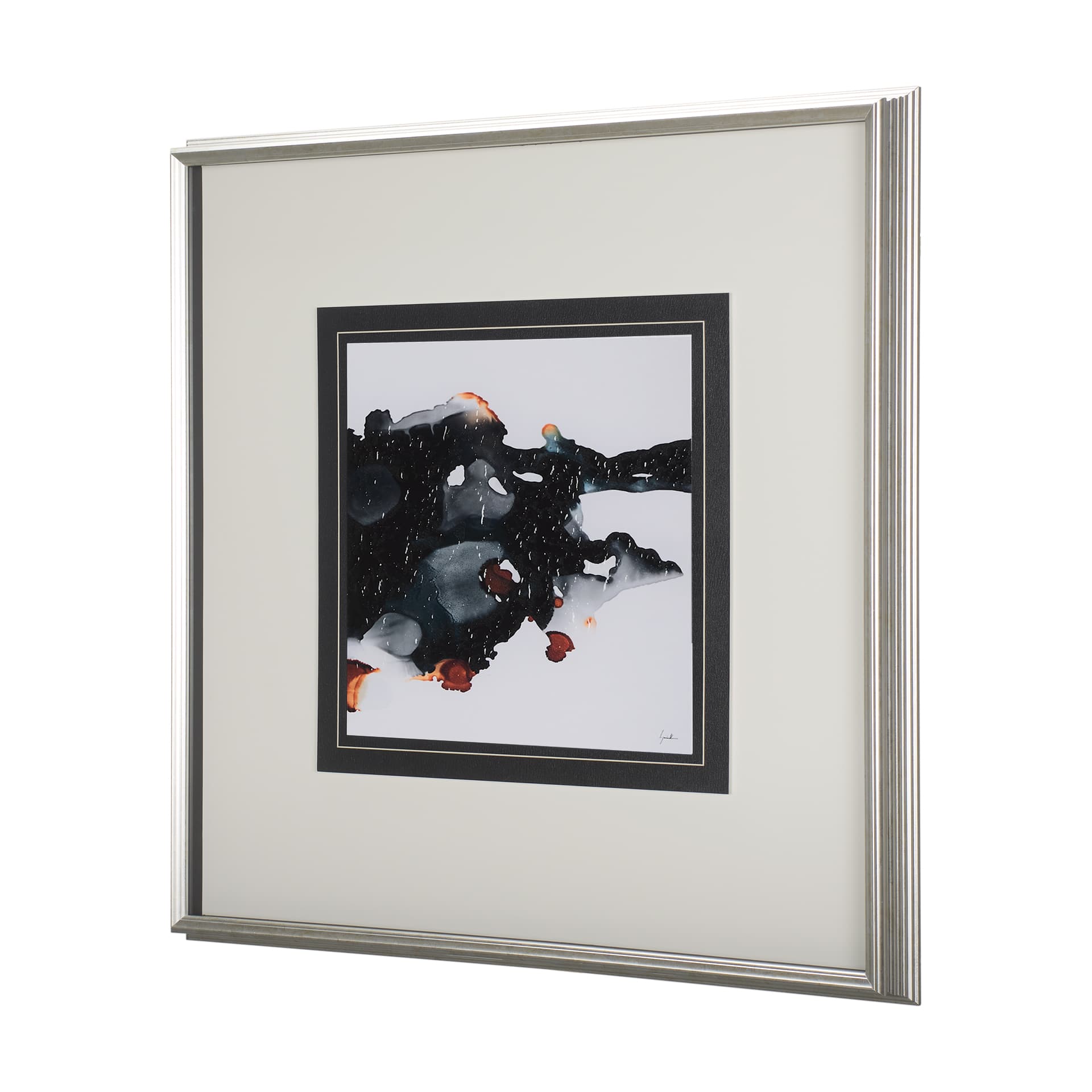 Shimmering Night III by Mercana Studio Hand Embellished Textured Framed Art Print Matted under Glass — product photograph
