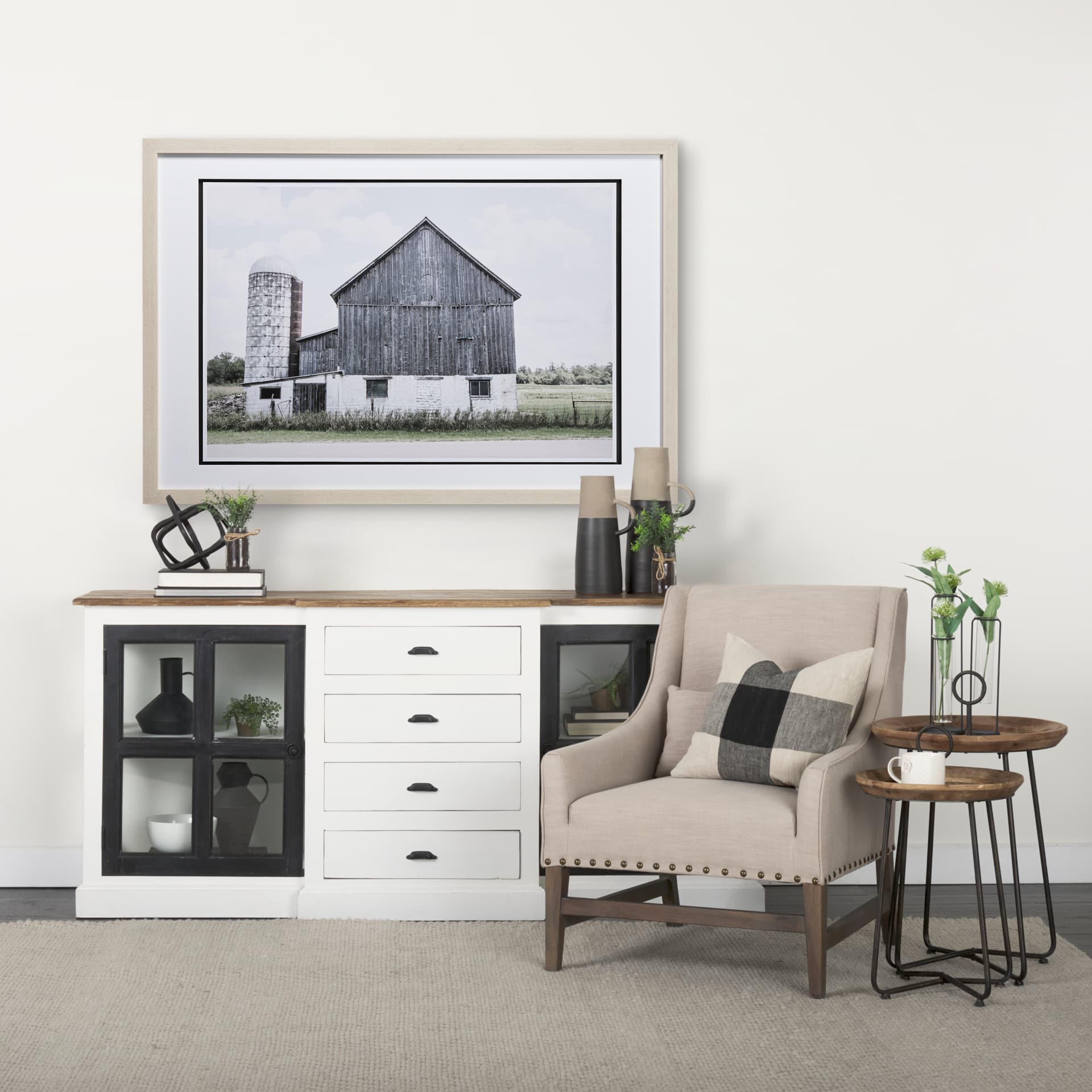 Weathered III by Mercana Studio a Framed Photo Art Print Matted under Glass — in a styled room