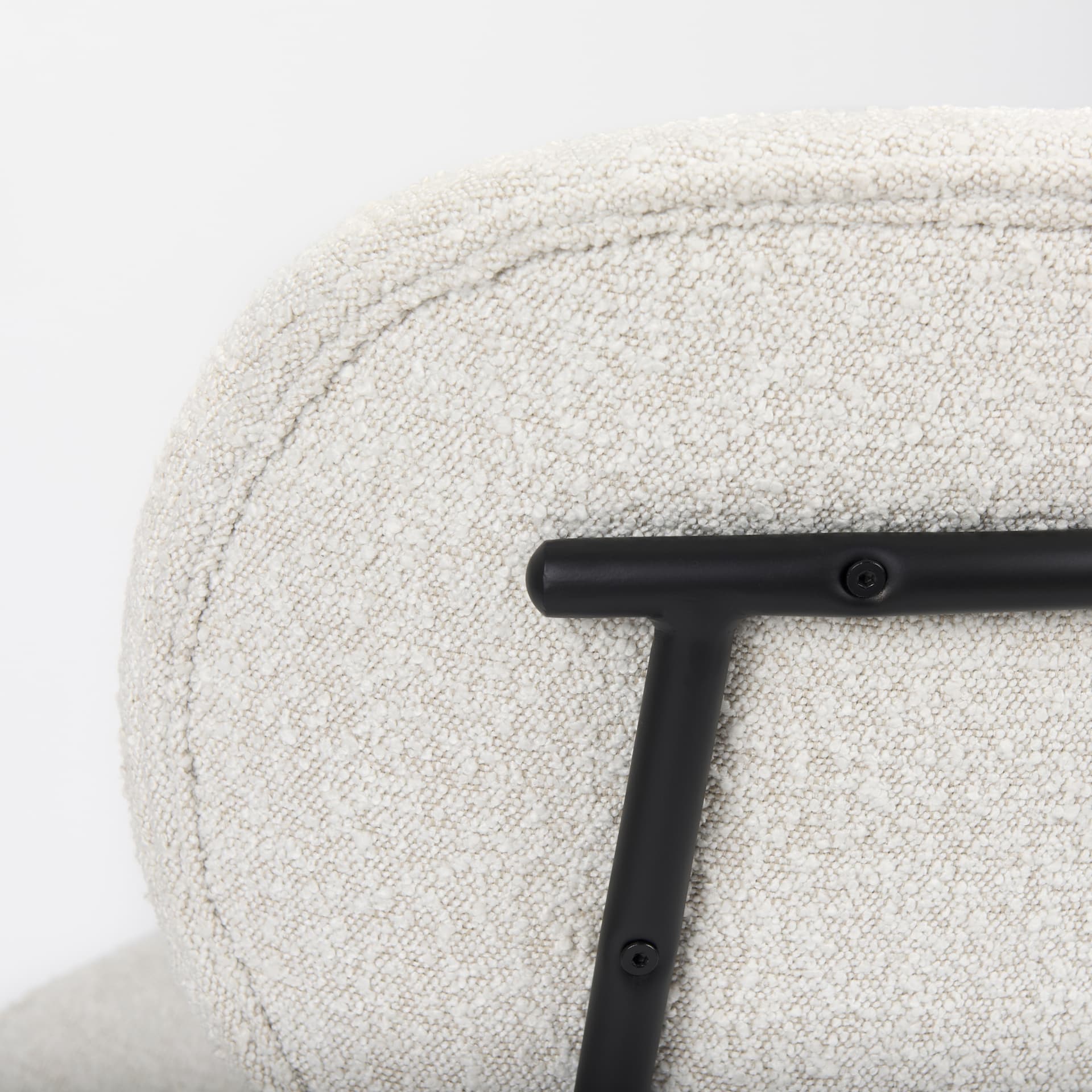 Amelia Cream Boucle W/Black Metal Upholstered Accent Chair 21.3L x 21.3W x 30.3H — product photograph