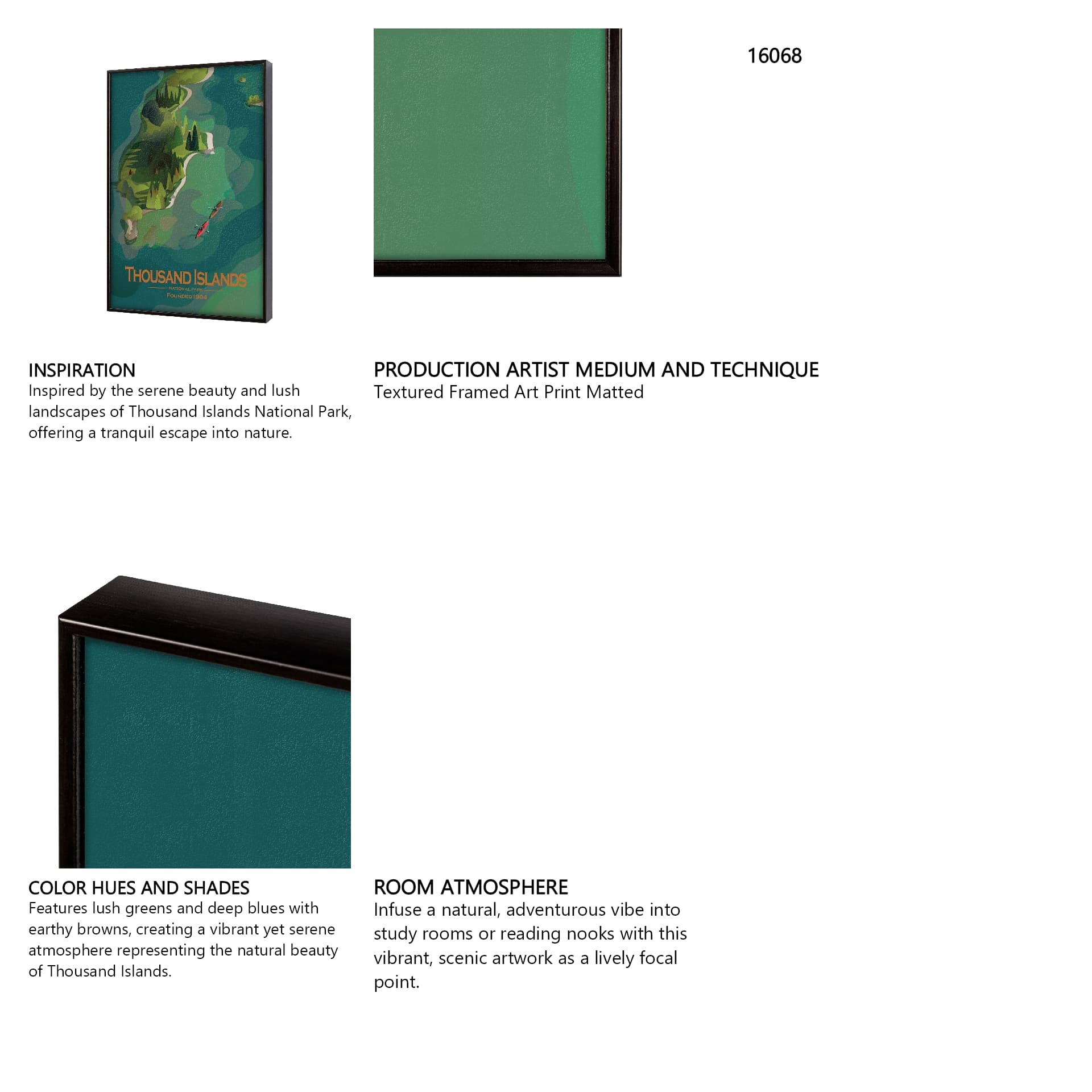Thousand Islands GO (SM) by Mercana Studio Textured Framed Artwork Matted — in a styled room