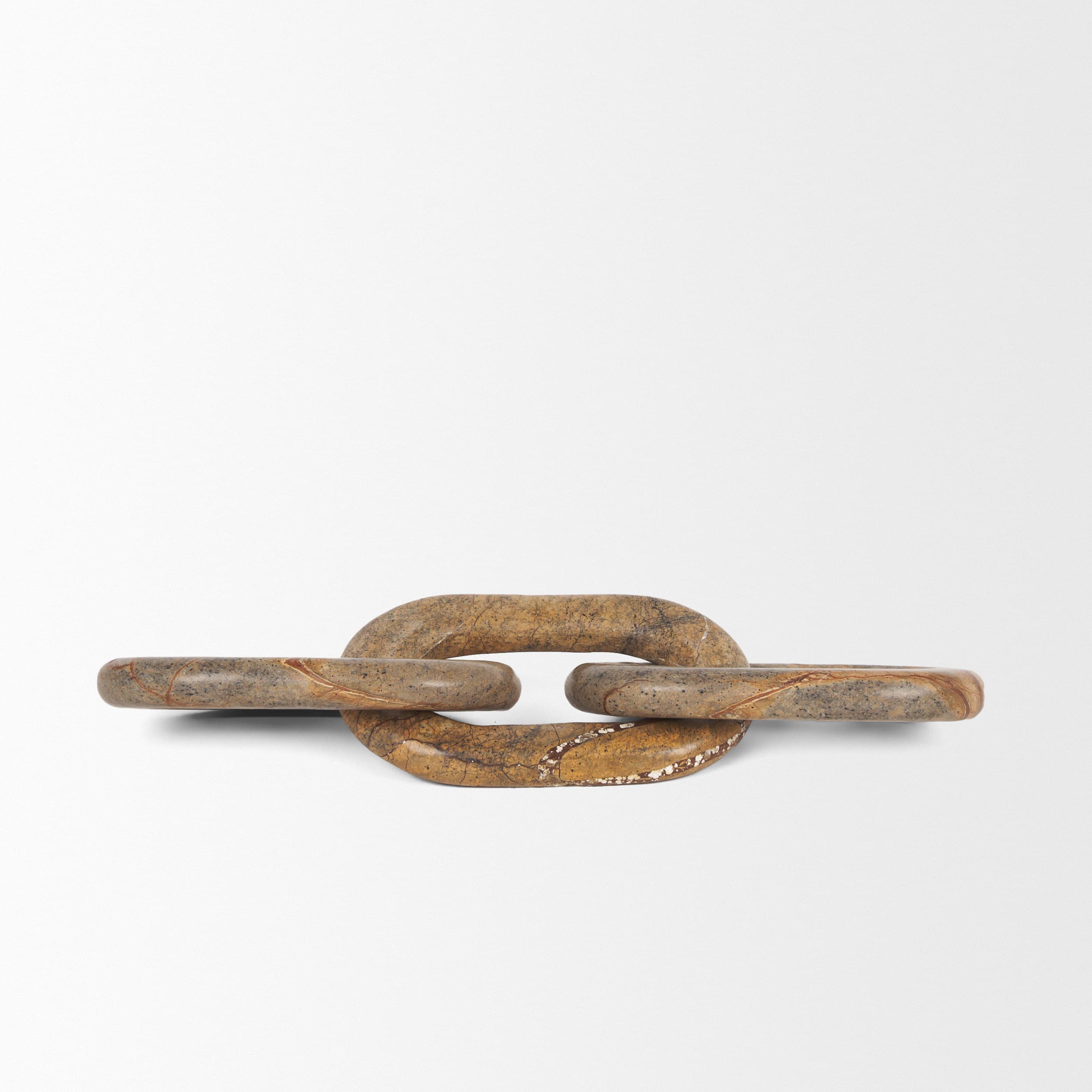 Reinir Red-Brown Marble Chain Link Decorative Object — product photograph