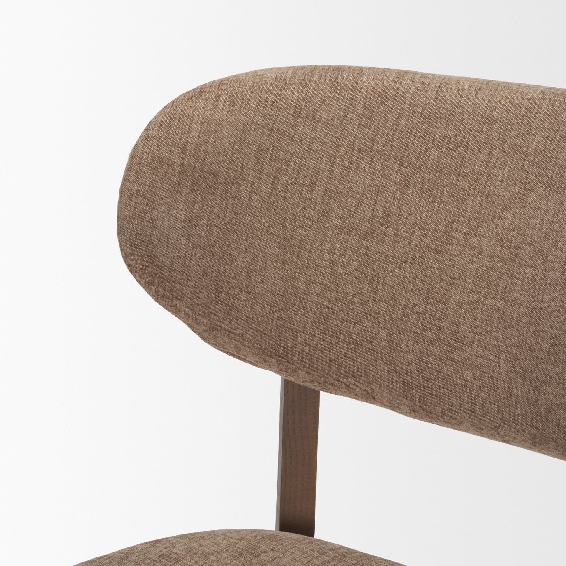 Cole Open Back Dining Side Chair | Stonewashed Latte Fabric w/ Wood — product photograph