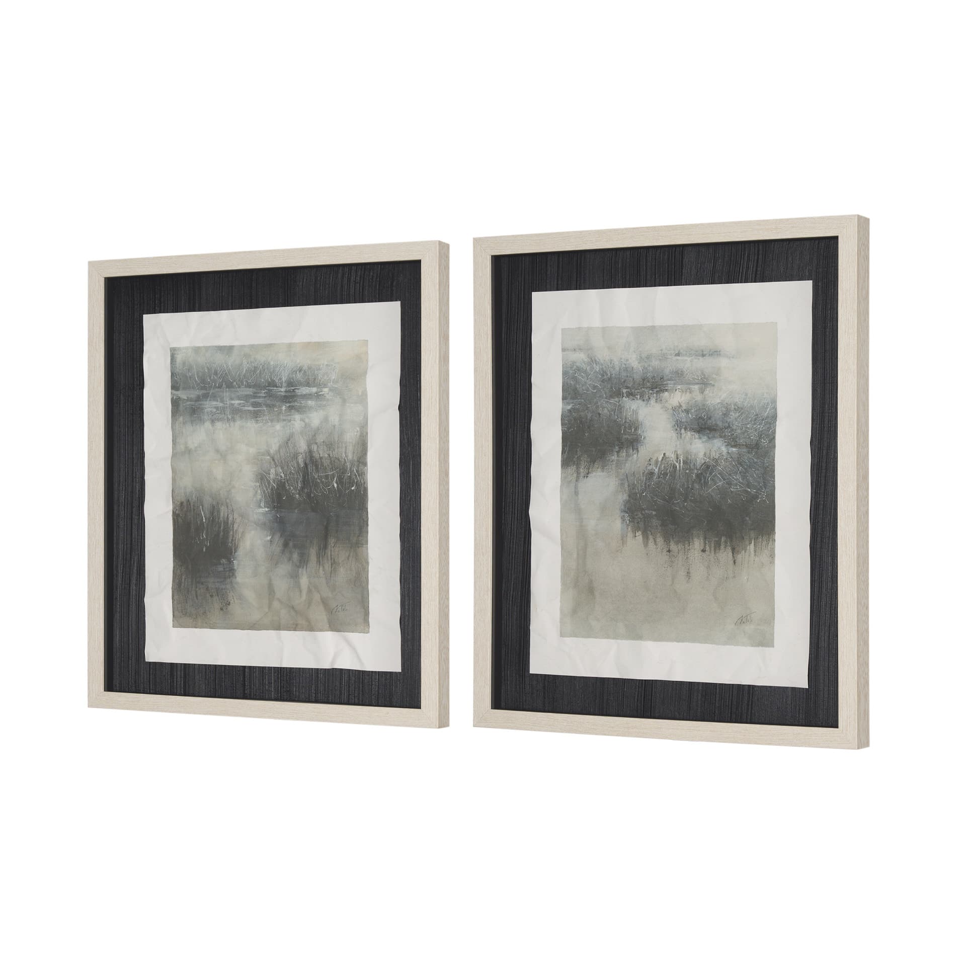 Water Grasses (Set of 2) by Mercana Studio a Hand Embellished Framed Art Print Matted under Glass — product photograph
