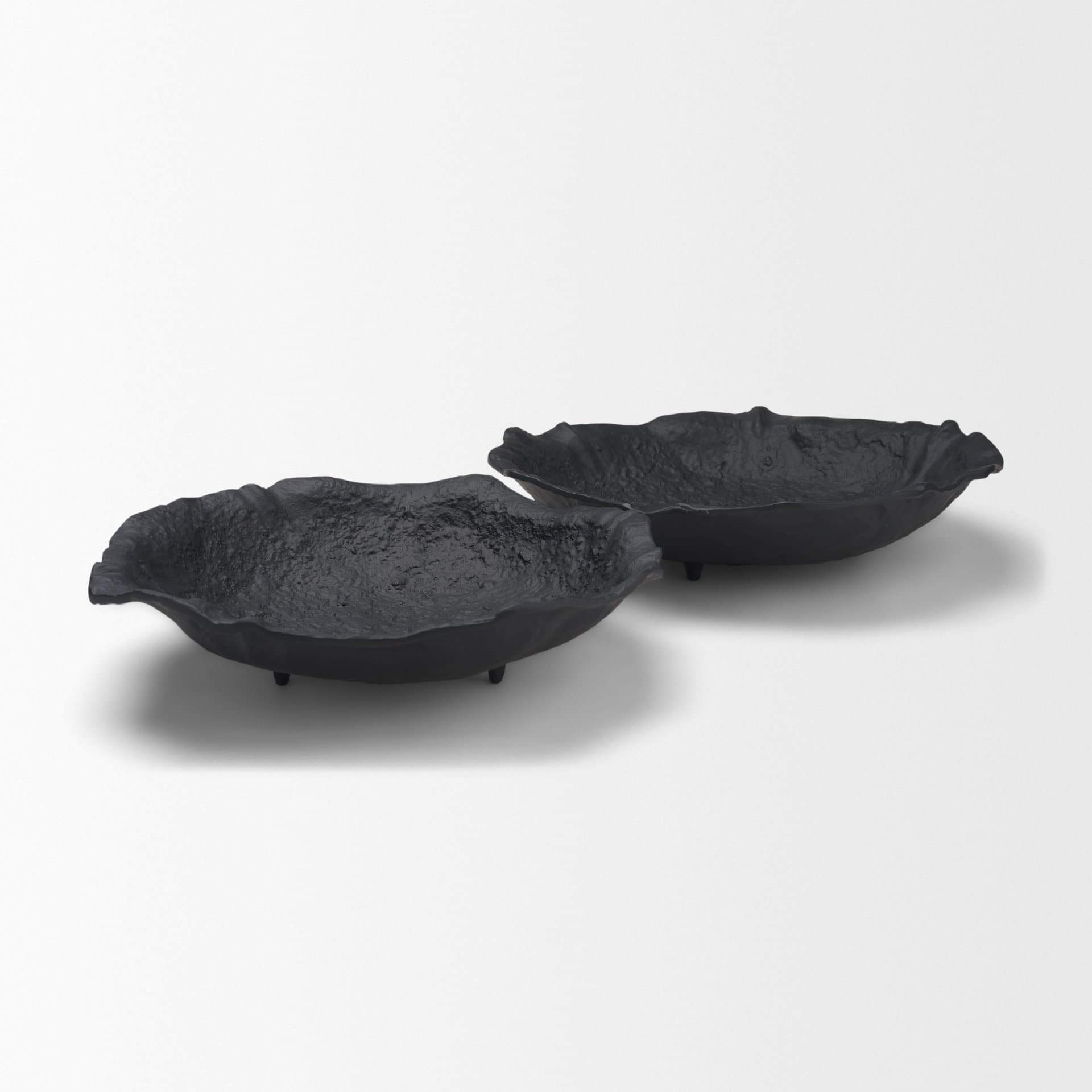 Verdant Small Matte Black Metal Decorative Centerpiece Bowl — product photograph