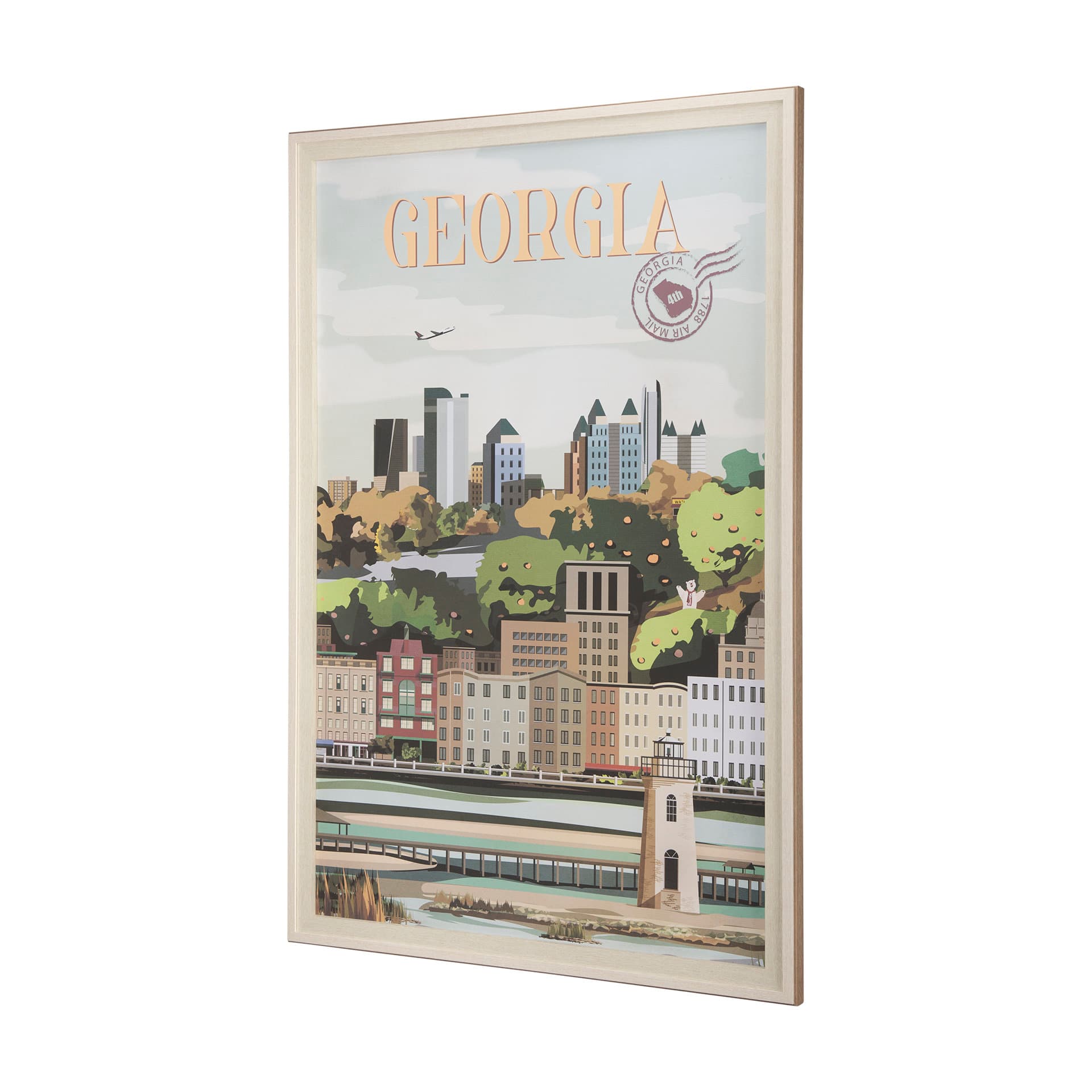 Georgia Go USA (XL) by Mercana Studio a Hand Embellished Decograph Framed Art Print under Glass — product photograph