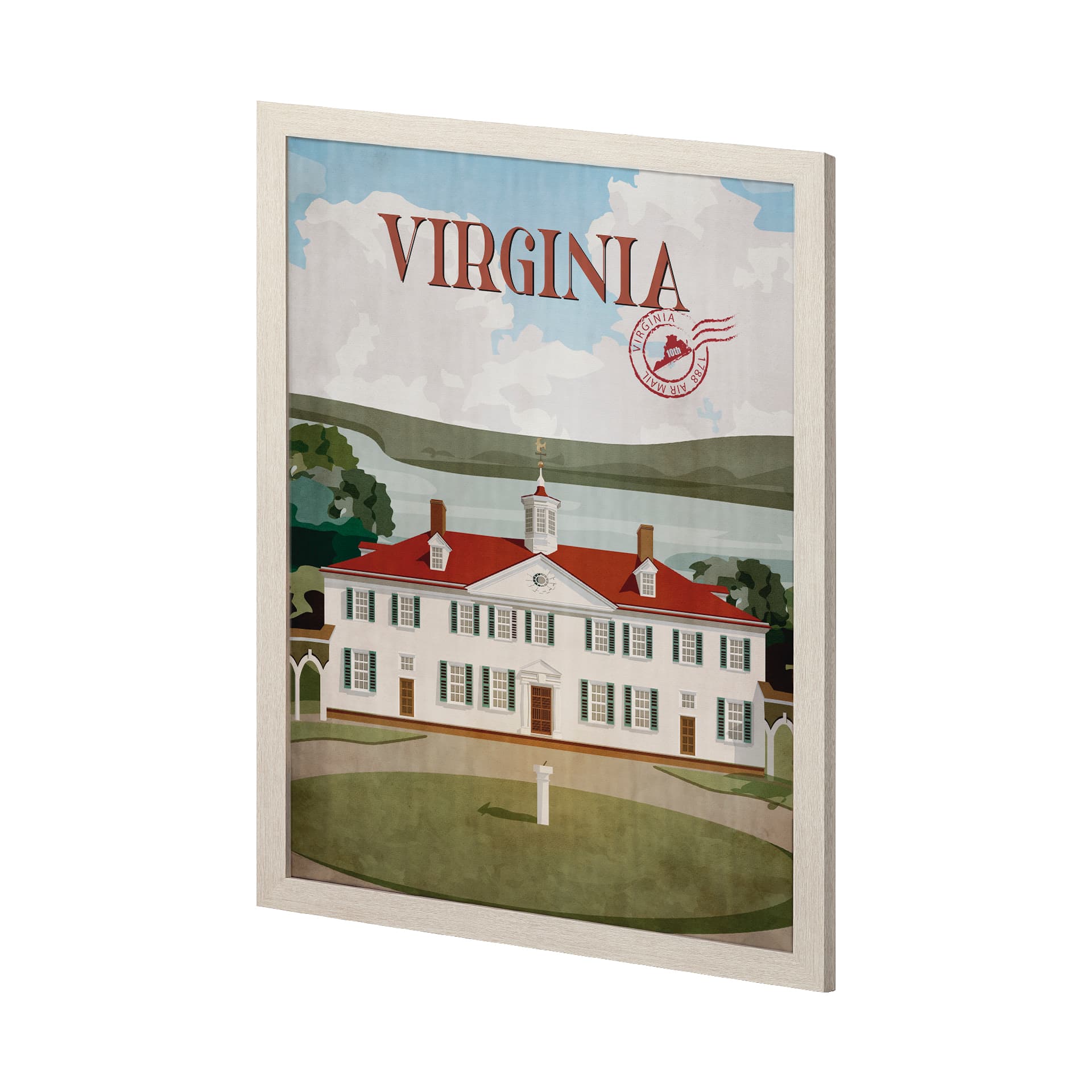 Virginia Go USA (L) by Mercana Studio a Hand Embellished Decograph Framed Art Print — product photograph
