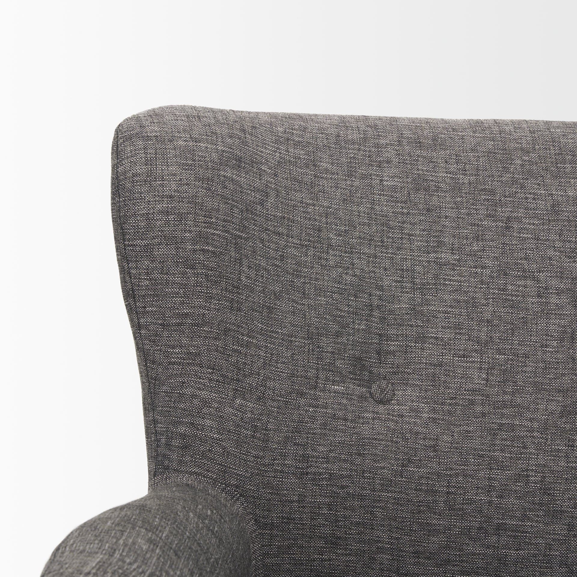 Dunstan Accent Chair Upholstered Gray Twill Fabric and Medium Brown Wood Feet — product photograph