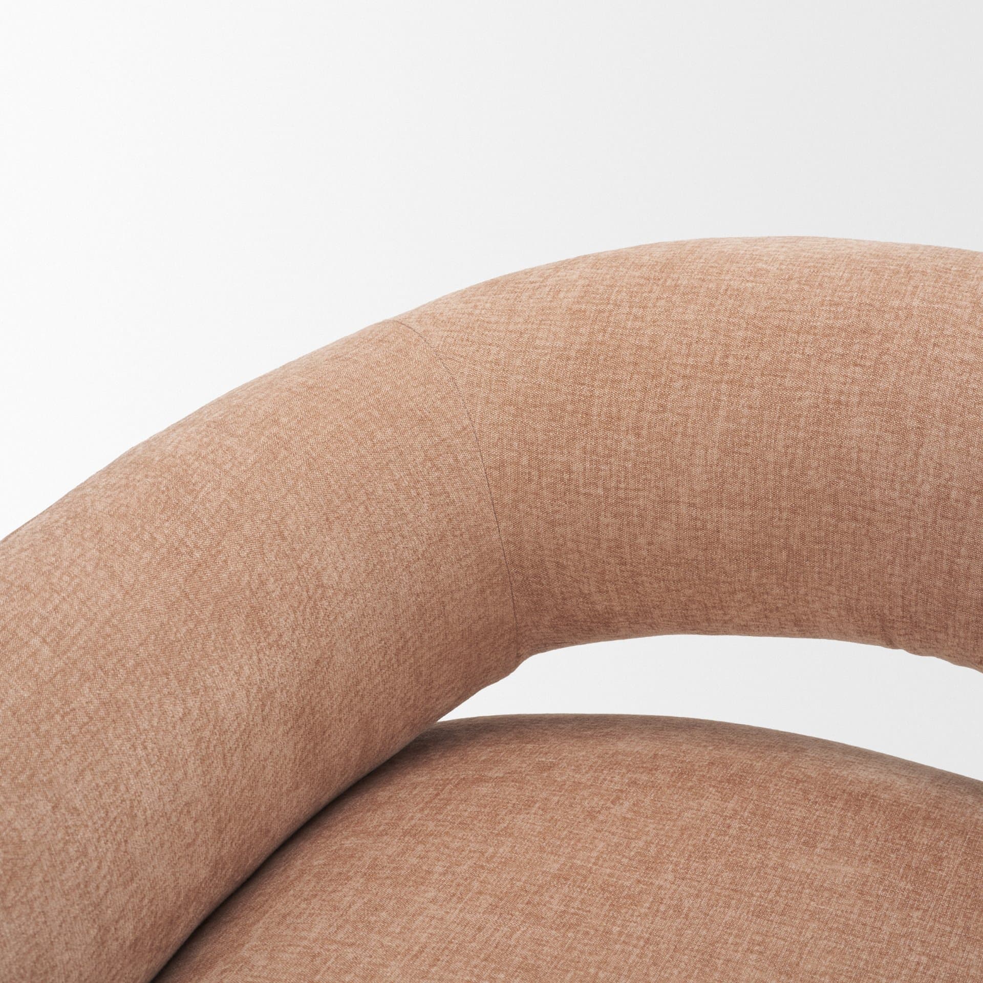 Margaux Sienna Fabric Open Back Barrel Accent Chair — product photograph