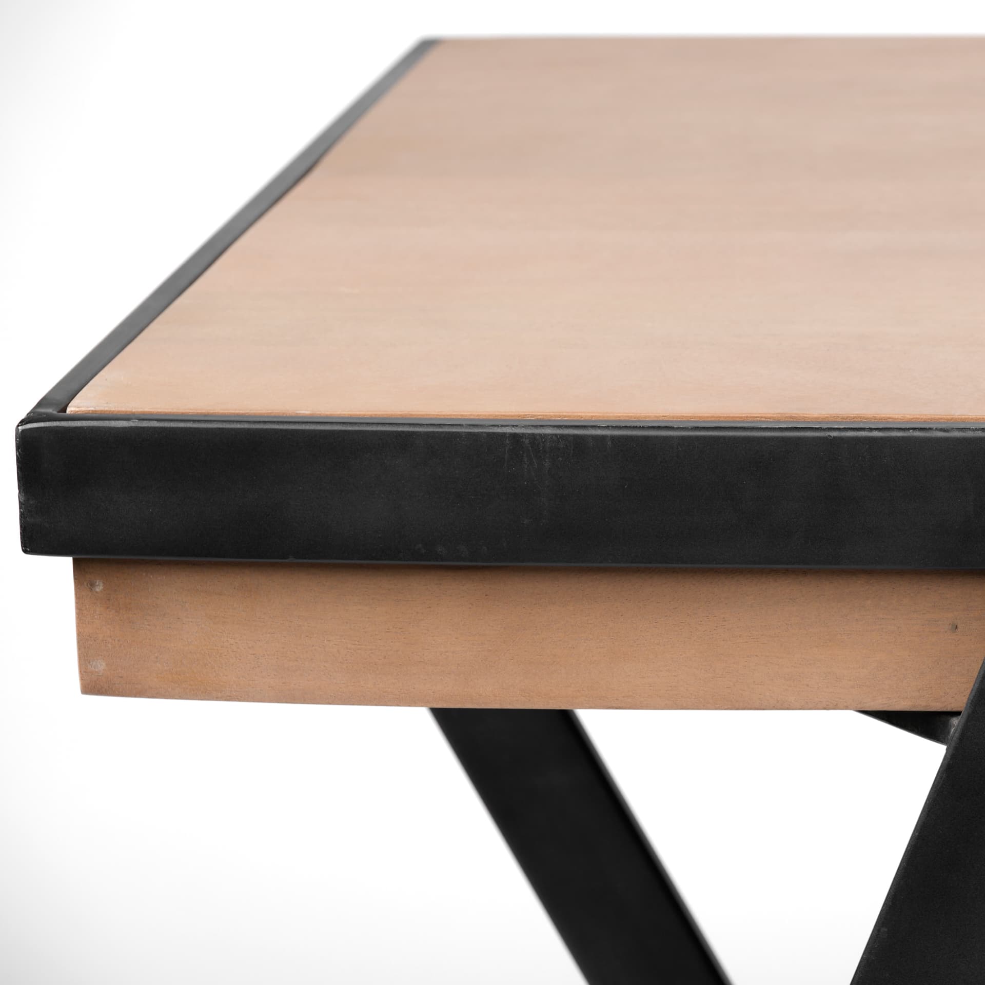 Steinbeck 61L x 28.75W x 30H Light Brown Wooden Iron Frame Office Desk — product photograph