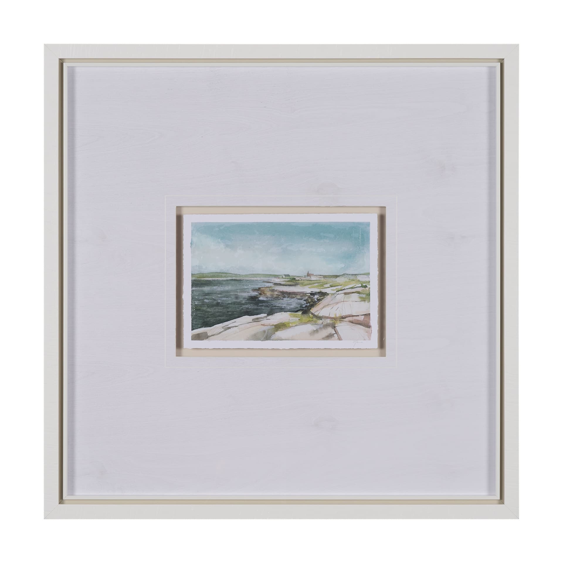 East Coast View III by Mercana Studio a Hand Embellished Framed Art Print Matted under Glass — product photograph