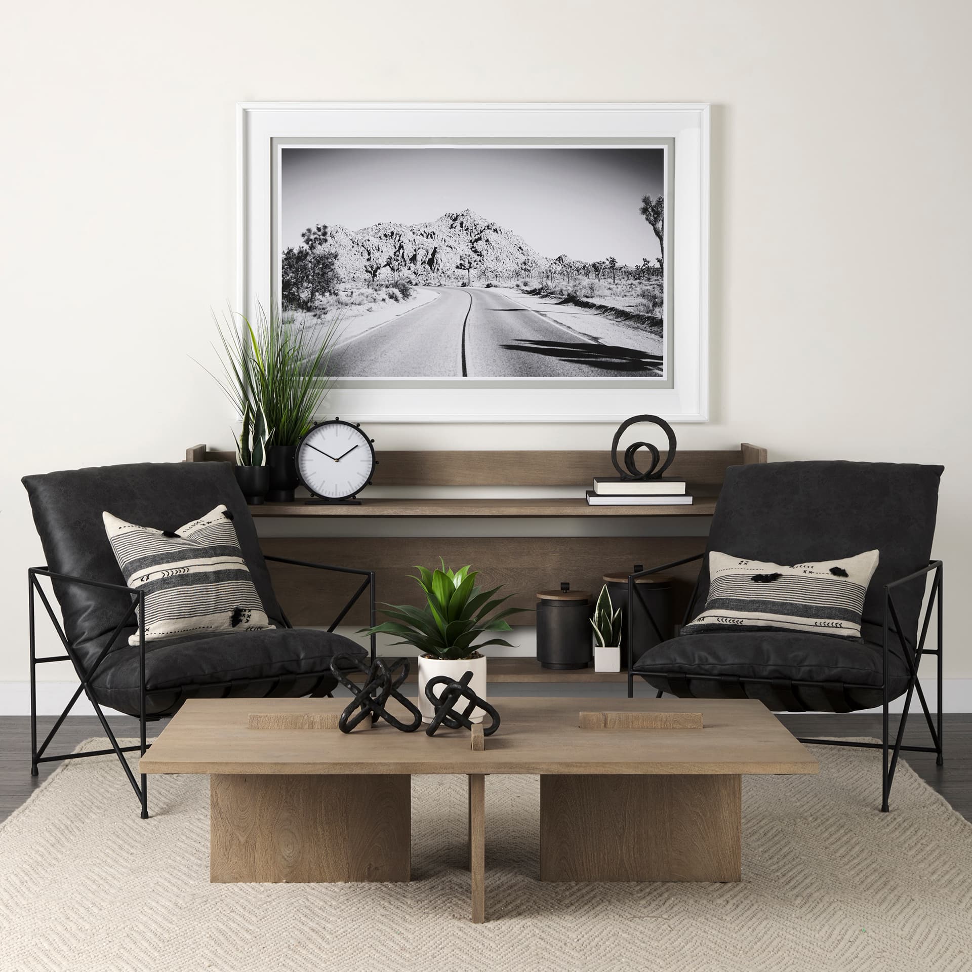 Aida Light Gray Wood Console Table — product photograph
