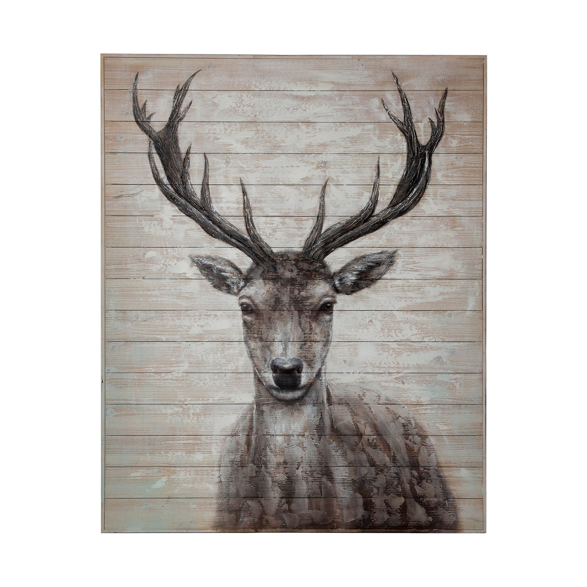 White Tail II 48x60 Deer Original Hand Painted on Wood Oil Painting — product photograph