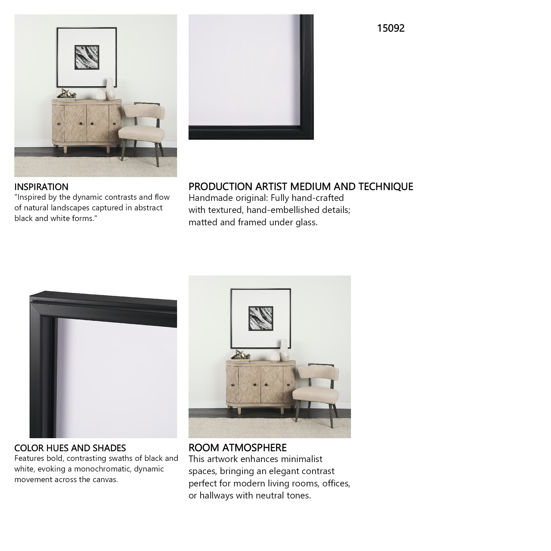 Abstract Branches by Studio M a handmade Original Framed Artwork under Glass — in a styled room
