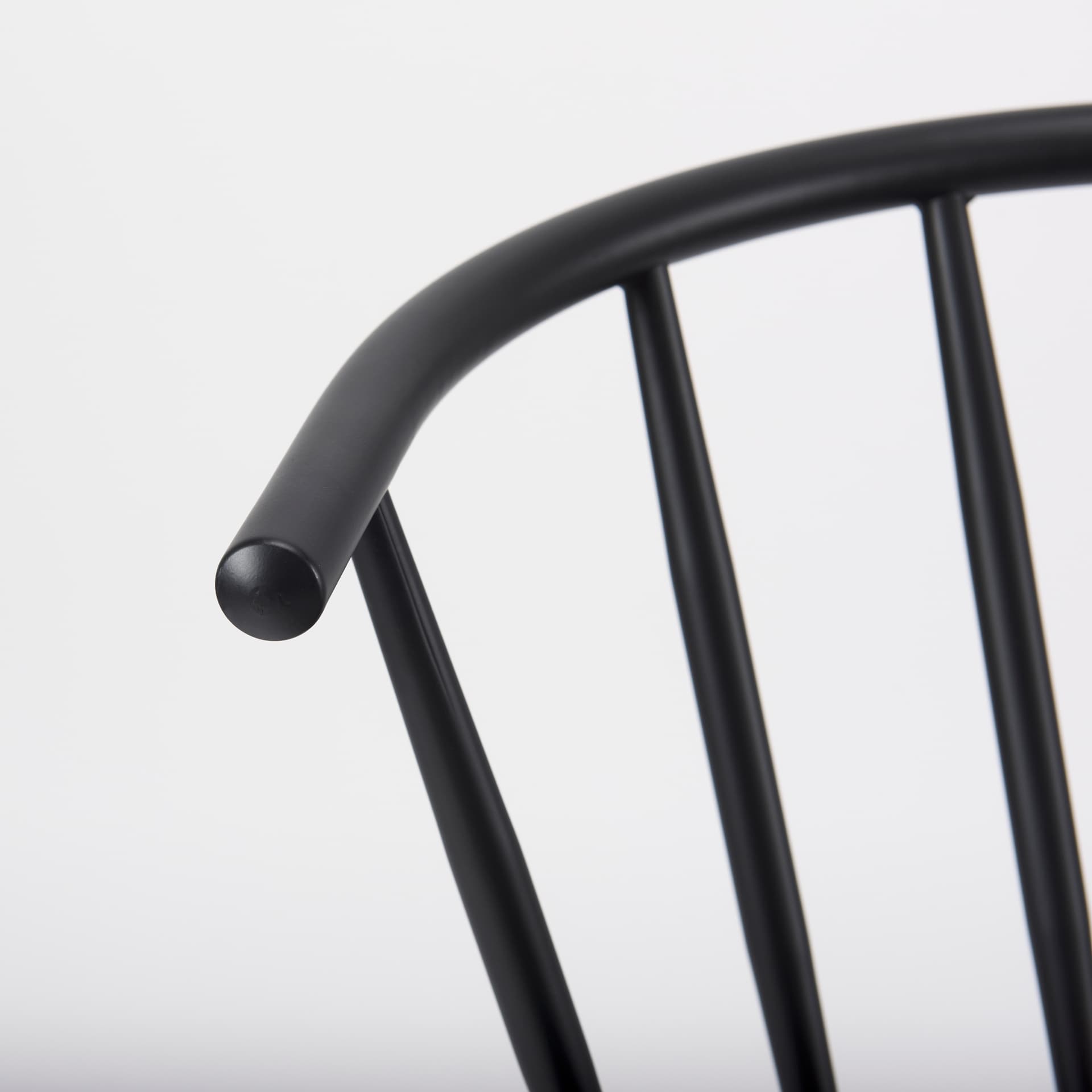 Colin Curved Back Dining Side Chair | Black Metal — product photograph
