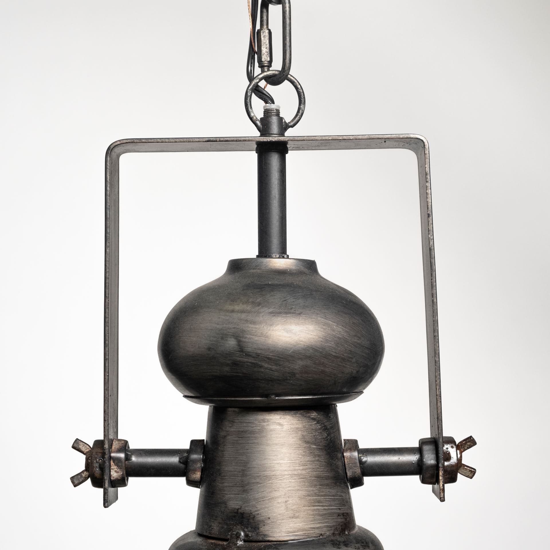 Bashaw I 17x20 Gray Toned Metal Dome Pendant Light — product photograph
