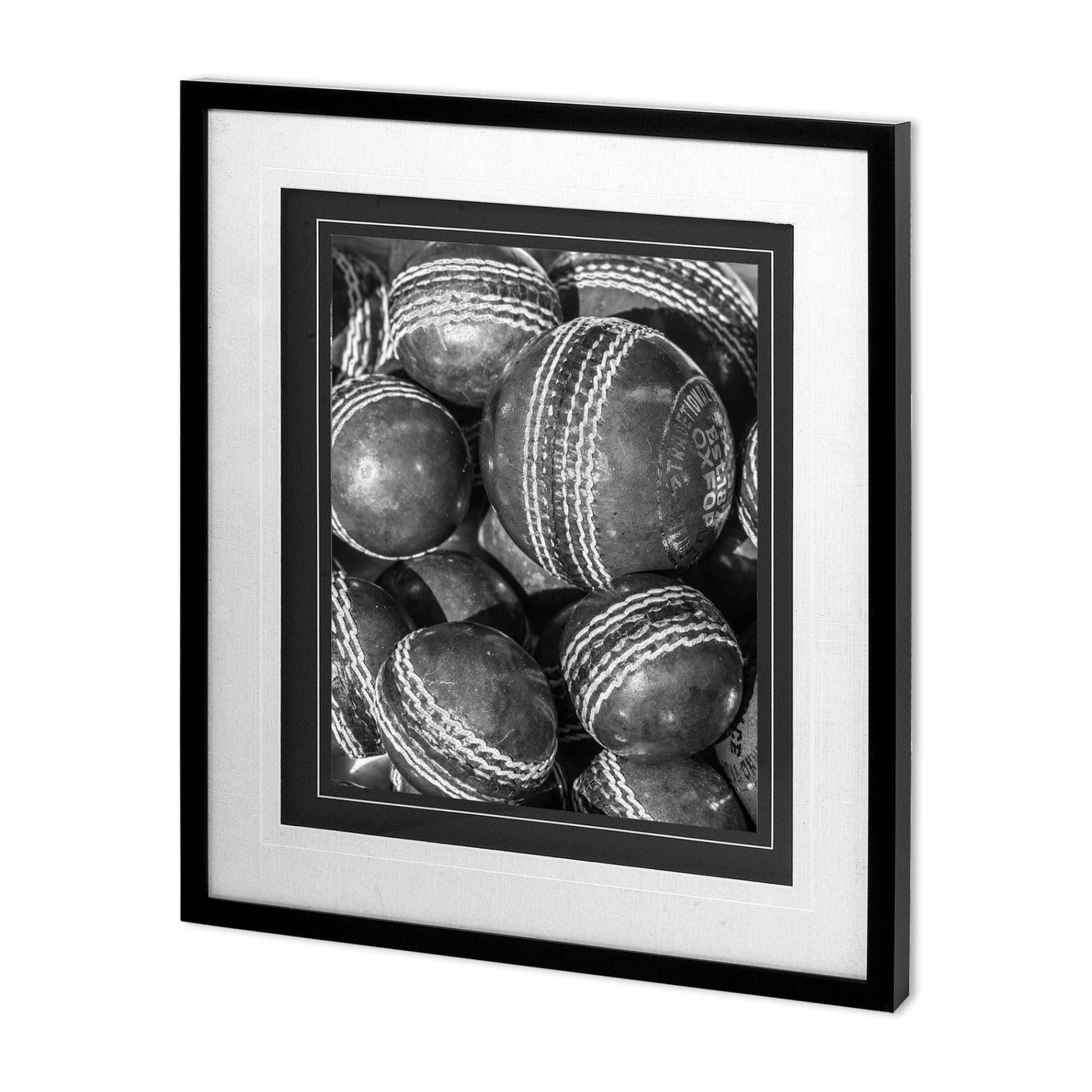 Vintage Sport - Cricket by Frank Assaf Hand Embellished Textured Framed Art Photo Matted under Glass — product photograph