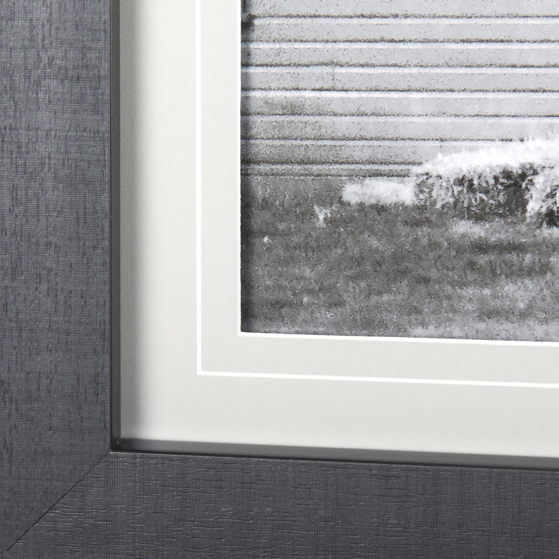 Grey & White Barn I by Mercana Studio Hand Embellished Textured Framed Photo Art Print Matted under — product photograph