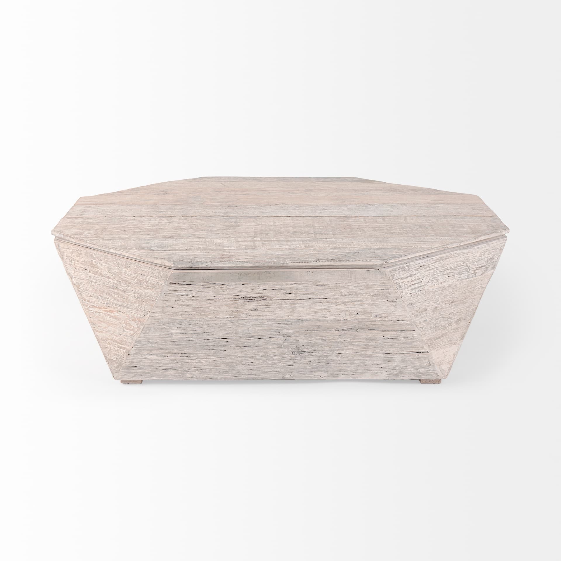 Esagono Octagonal Reclaimed Wood Coffee Table w/ Storage — product photograph