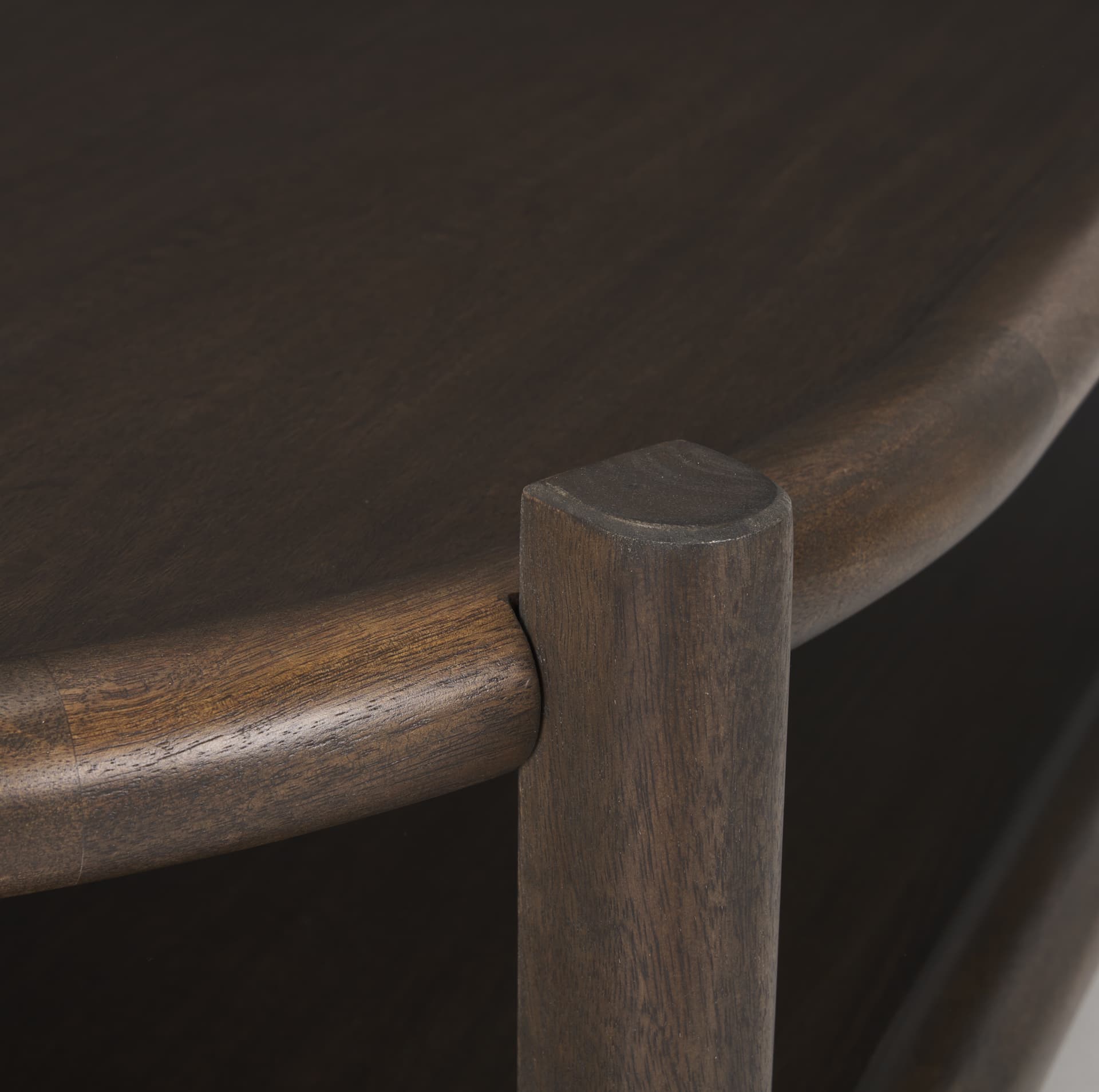 Romi Dark Brown Wood w/ Bottom Shelf Oval Coffee Table — product photograph