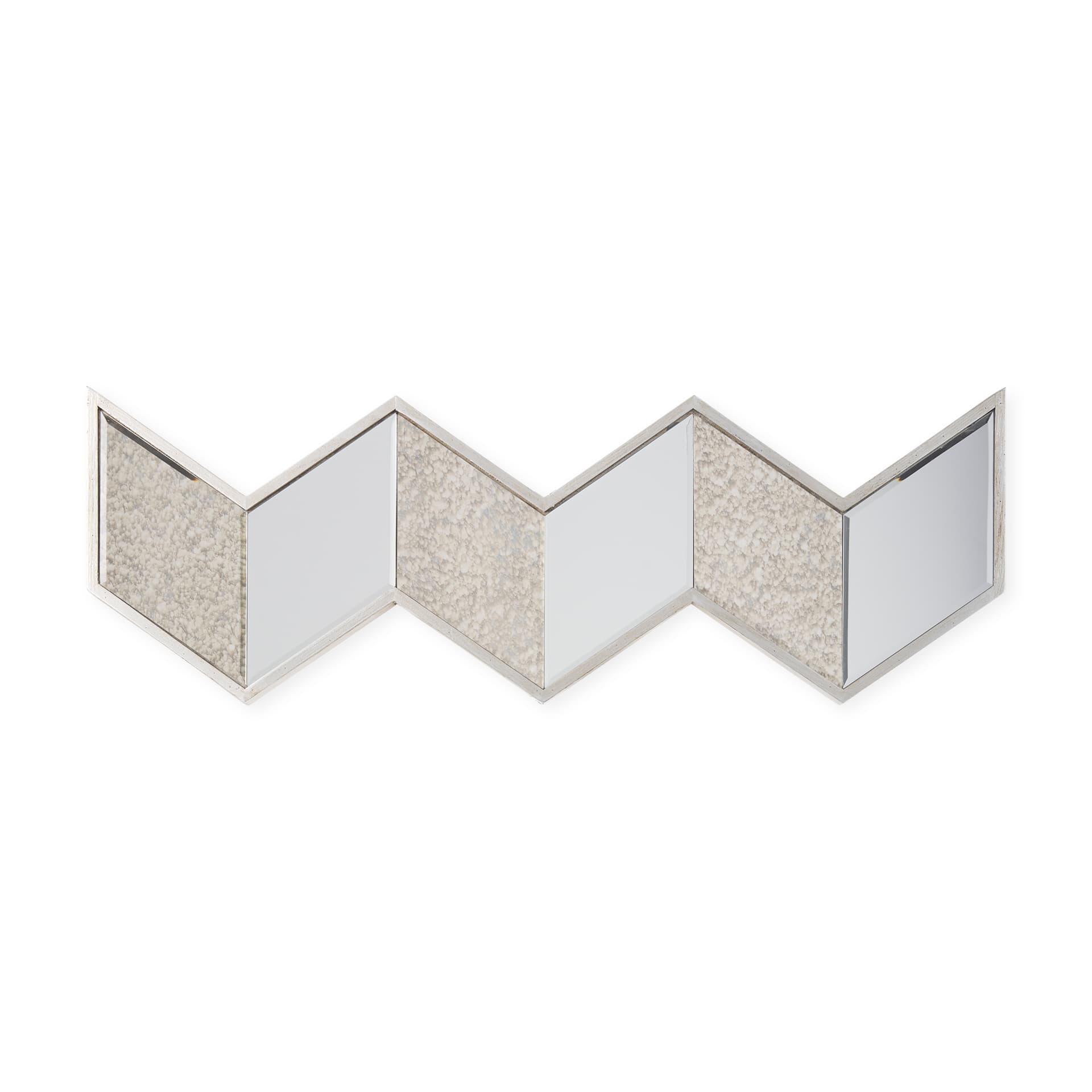 Cheveronna 36x12 Silver W/Antiquing Wood Frame Mirror — product photograph