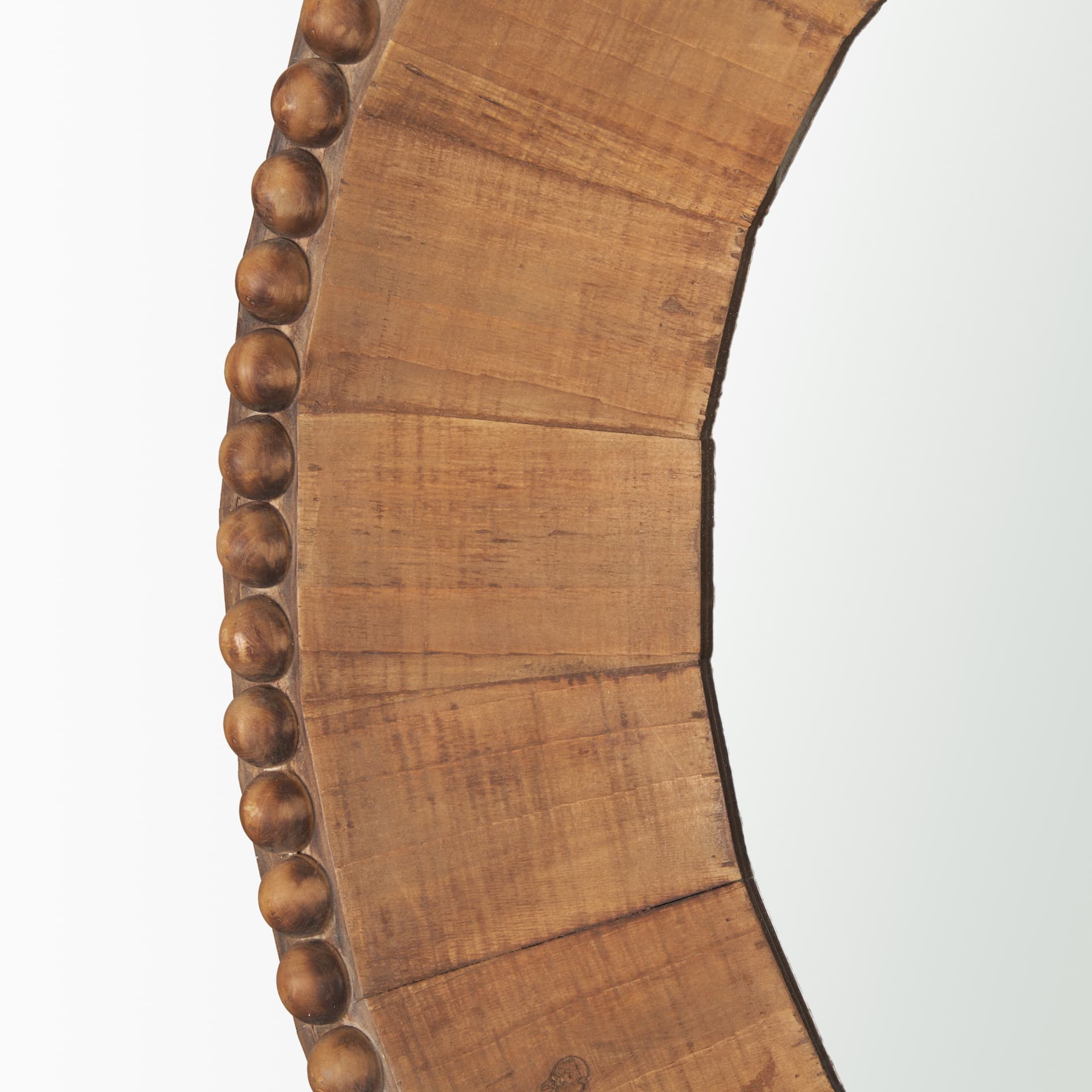 Ranela Light Brown Beaded Wooden Wall Mirror — product photograph