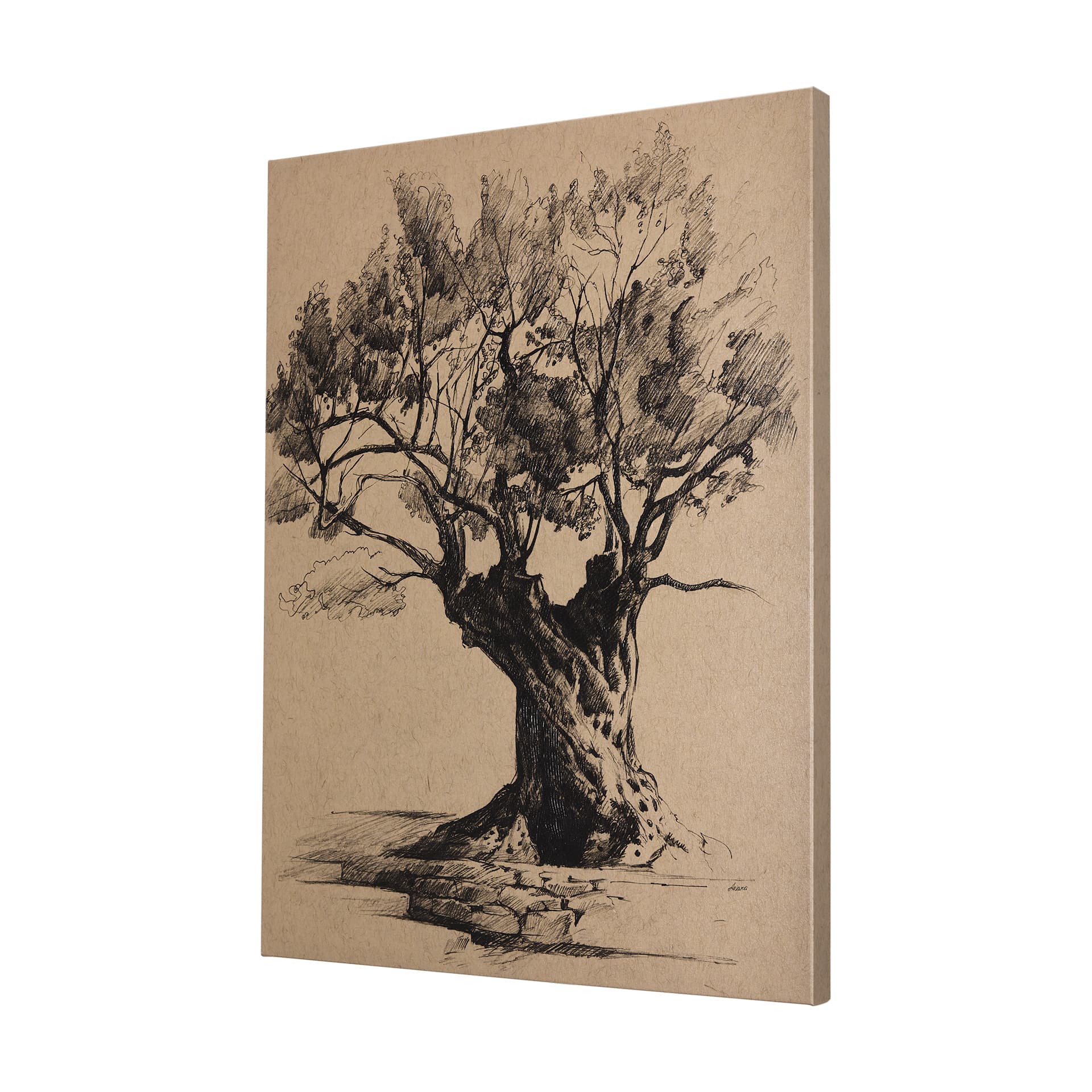 Tree Drawing I by Mercana Studio a Hand Embellished Textured Canvas — product photograph