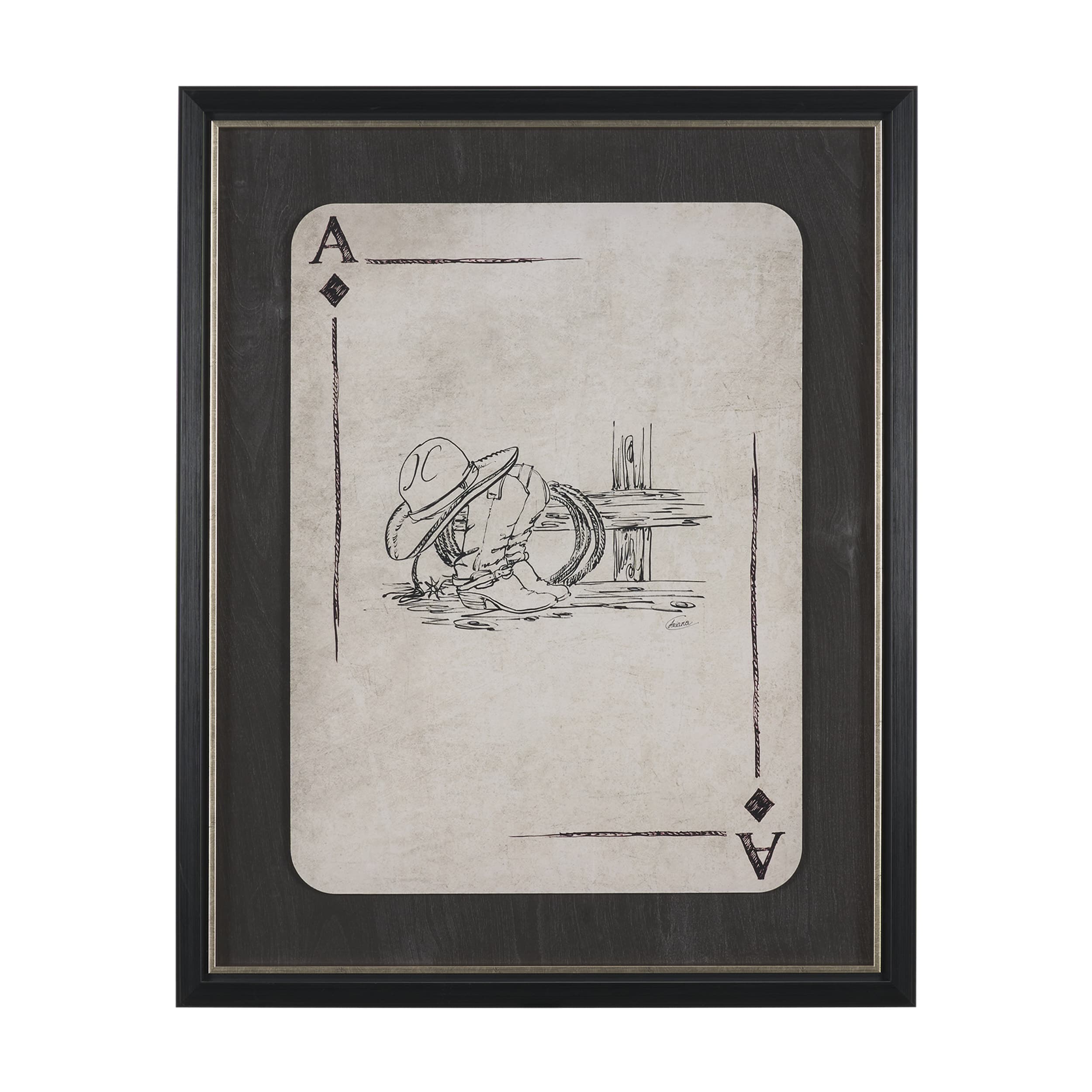 Aces Wild IV by Mercana Studio Textured Framed Artwork Matted under Glass — product photograph