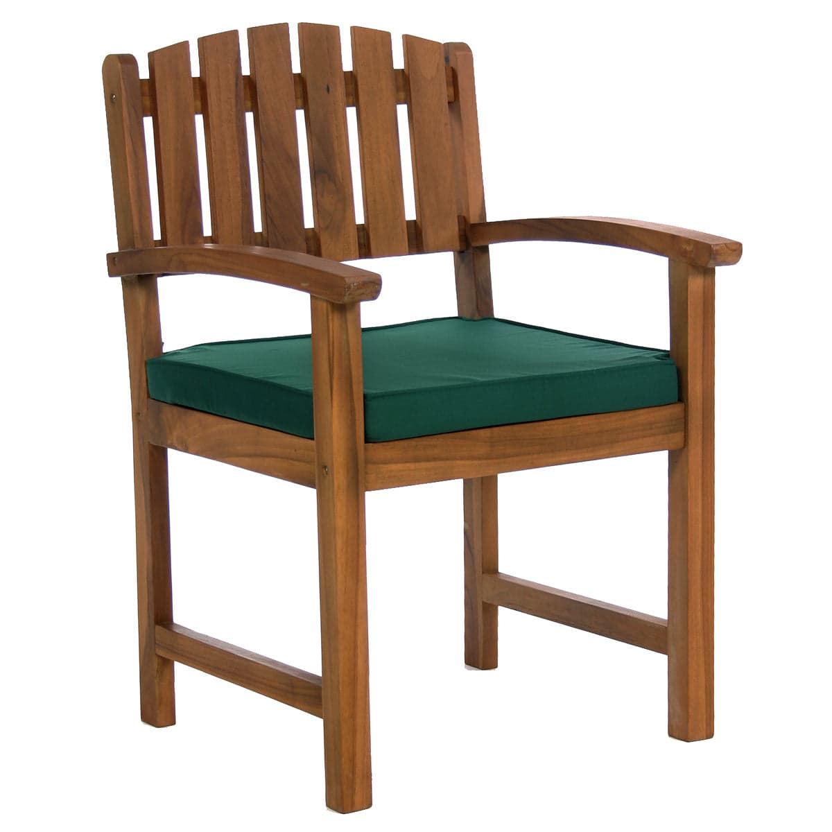 5-Piece Teak Butterfly Extension Table Dining Chair Set with Green Cushions TD72-20-G — product photograph