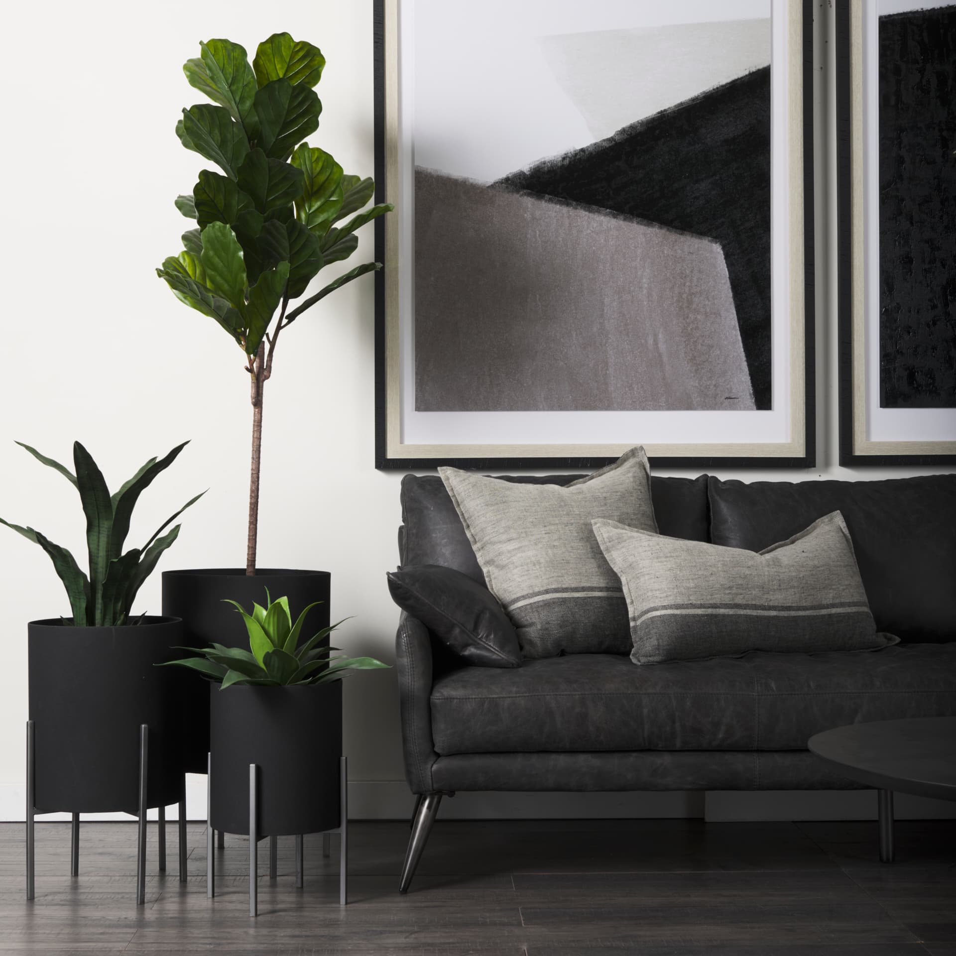 Claypoole (Set of 3) Black Plant Stands — product photograph