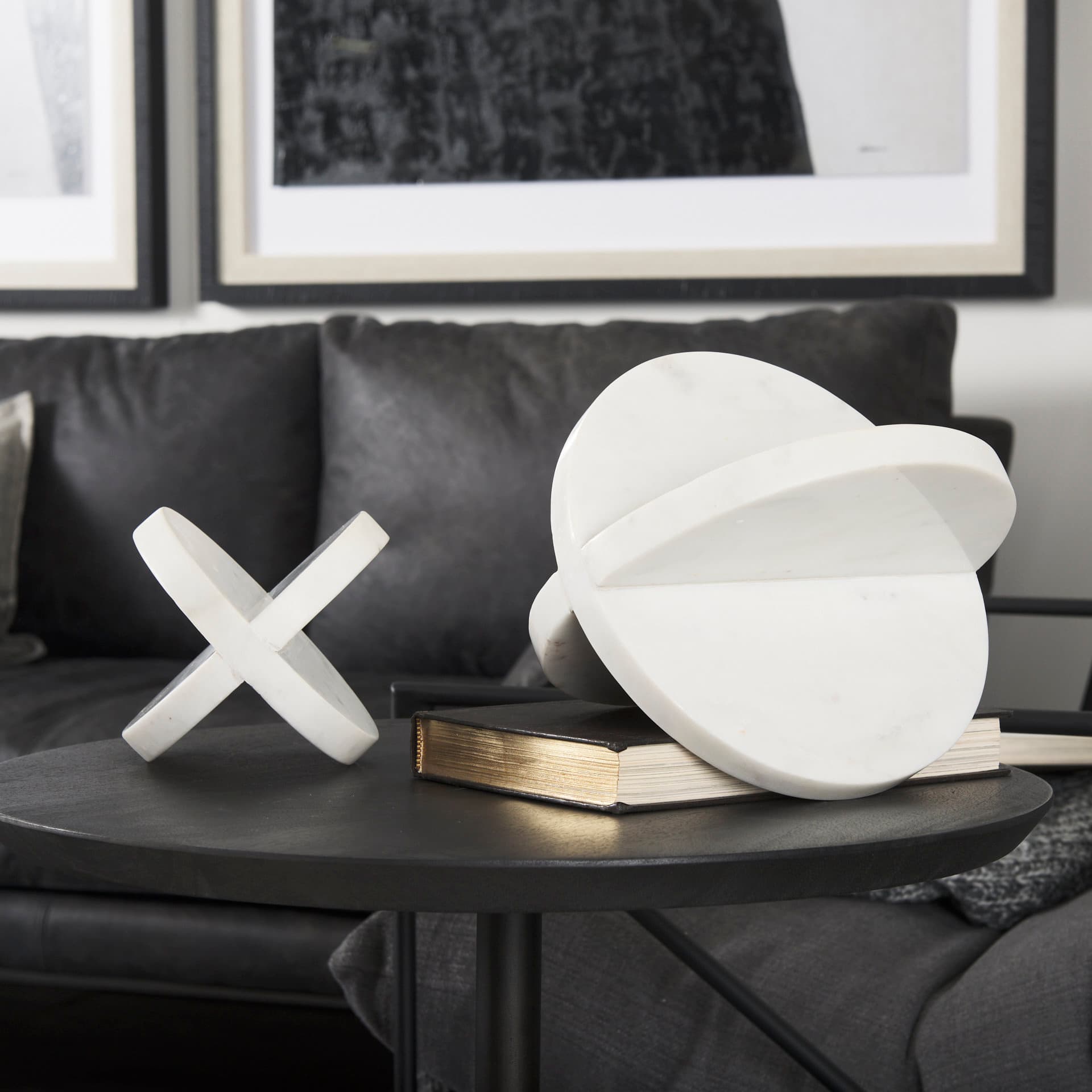 Sophia 9.0L x 9.0W x 9.0H Large Marble Ornament — product photograph