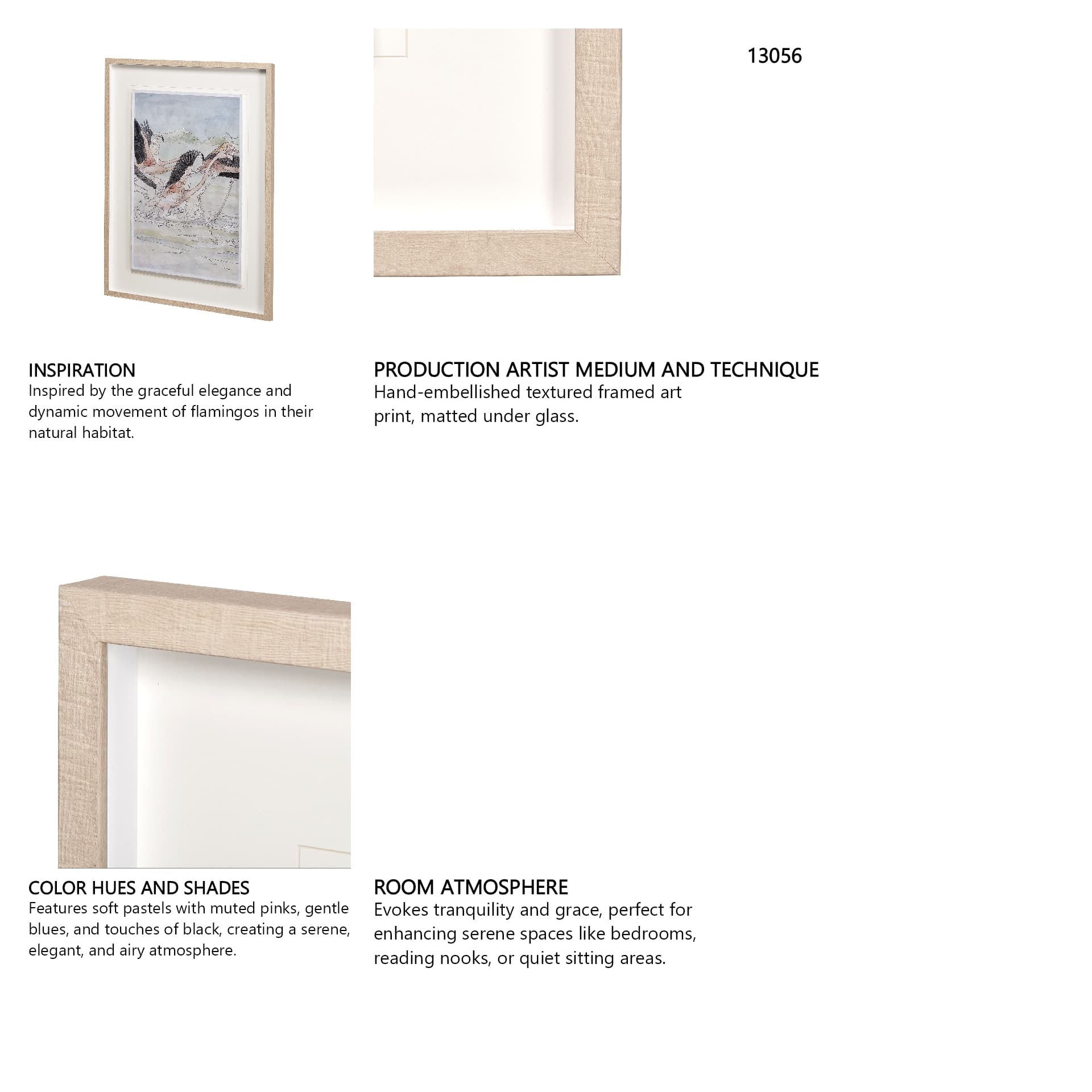 Flamingo I by Mercana Studio a Hand Embellished Textured Framed Art Print Matted under Glass — in a styled room
