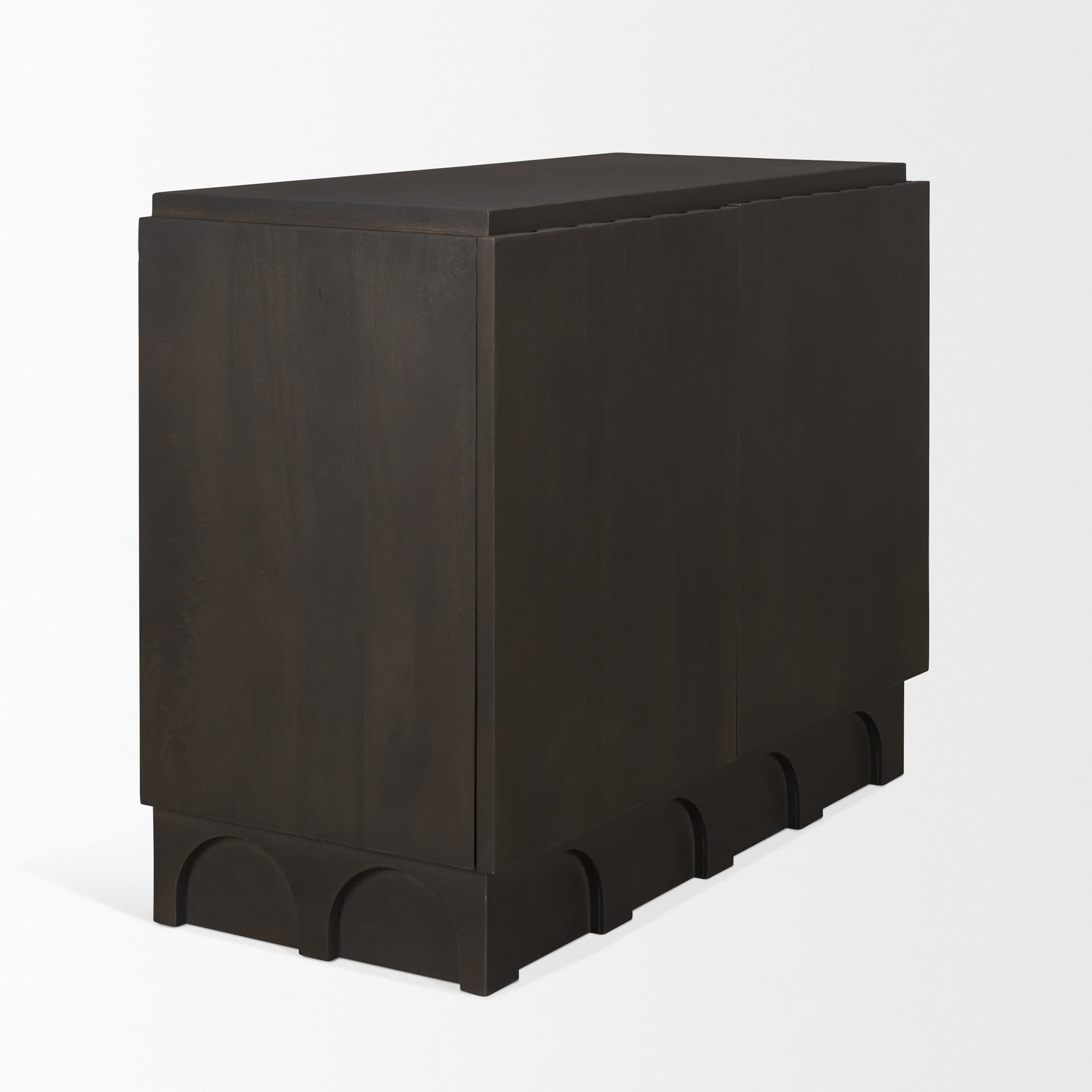 Wagner Dark Brown Wood w/ Arched Design Accent Cabinet — product photograph