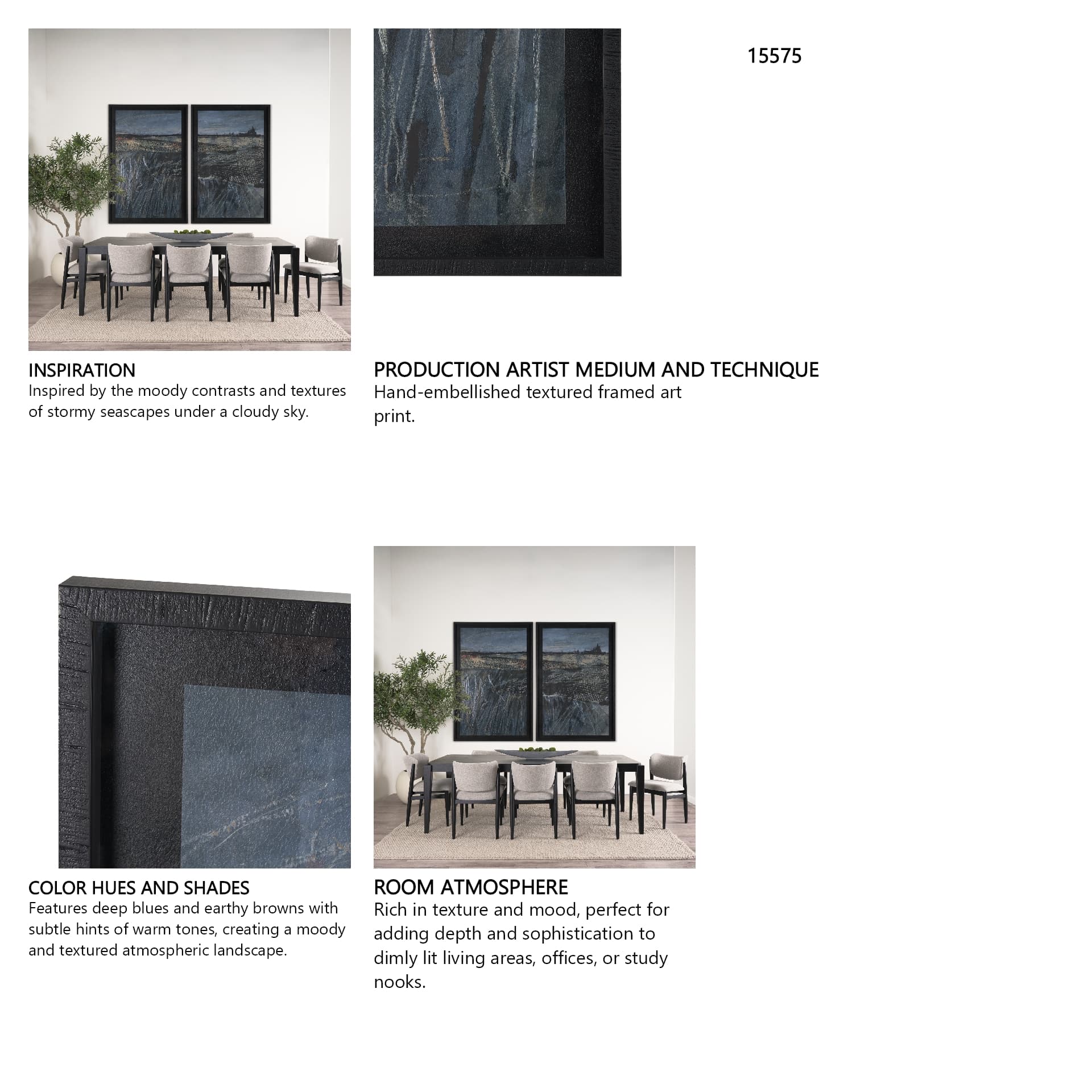 Captivating Views (Set of 2) by Mercana Studio a Hand Embellished Framed Art Print Matted under Glas — in a styled room
