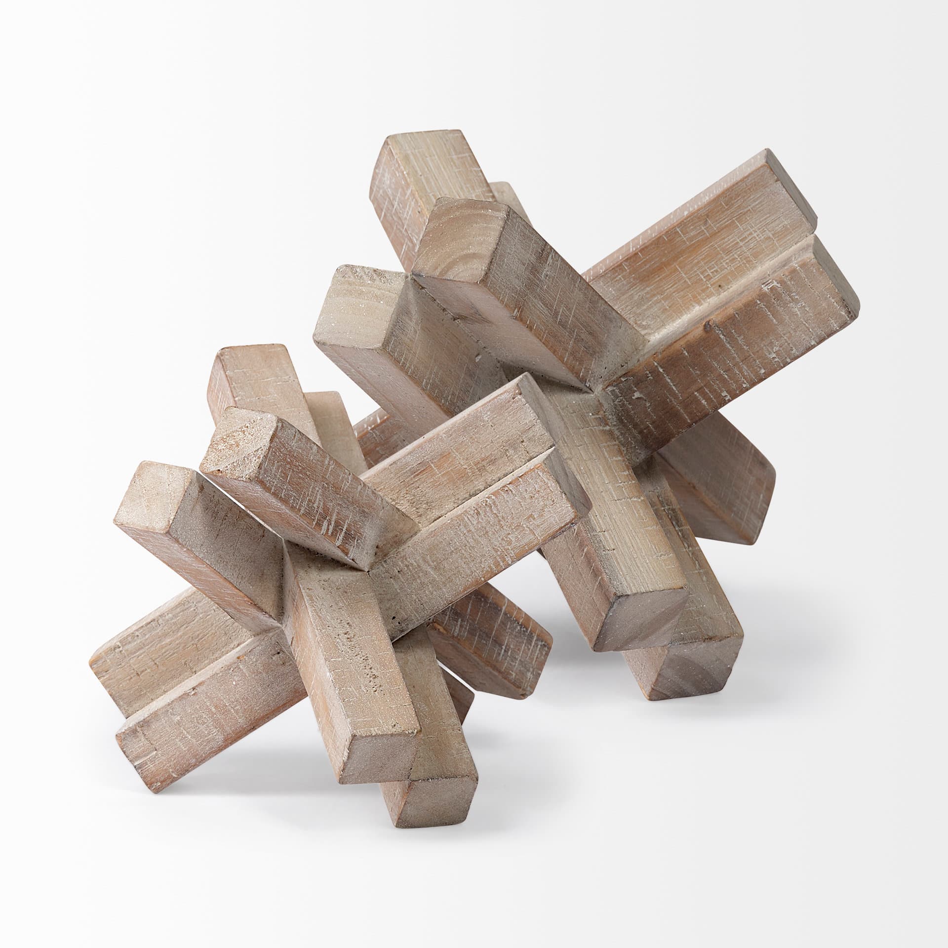Vega II (Large) 7L x 7W Natural Wood Jack Object — product photograph