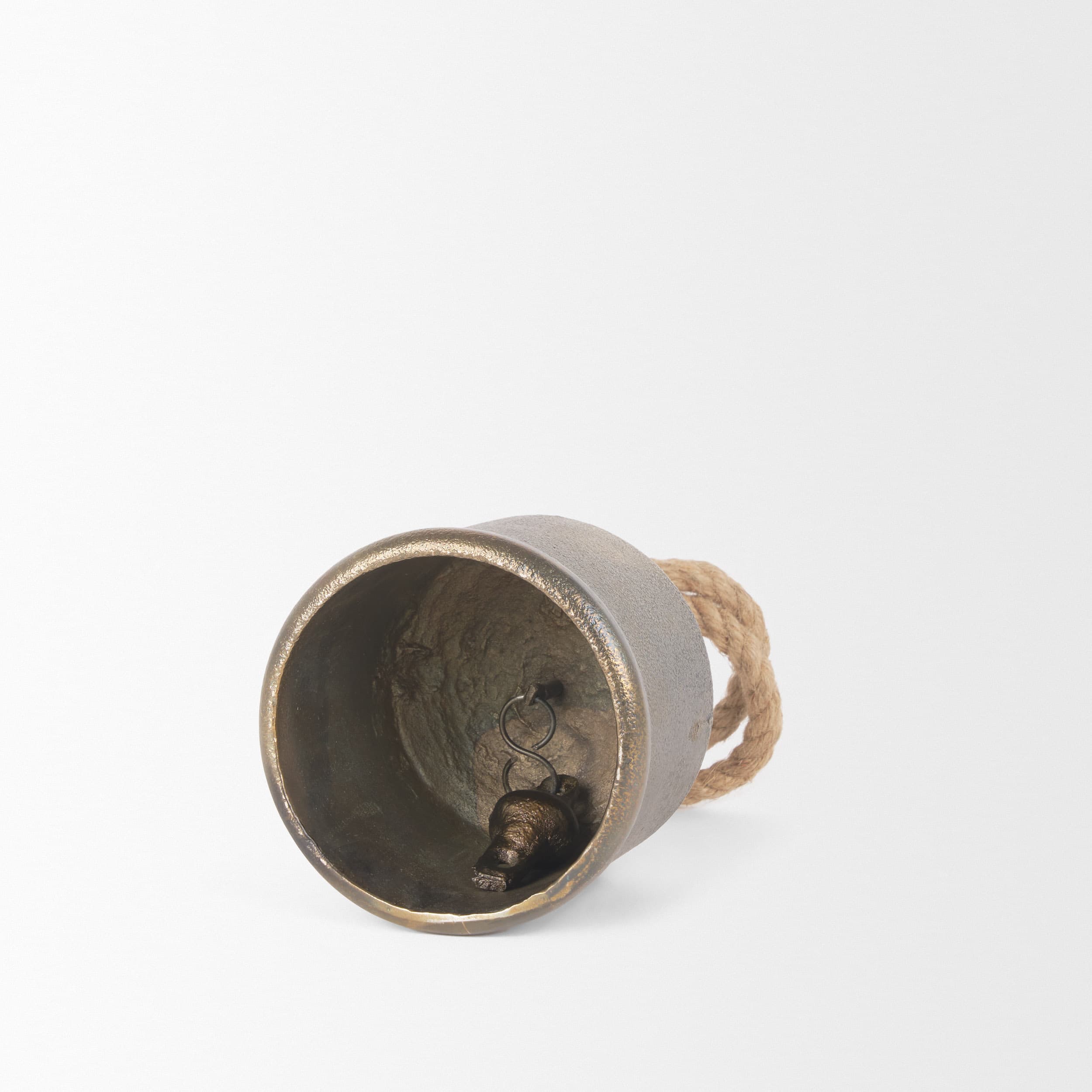Quincy Medium Gold Metal Decorative Bell Object — product photograph