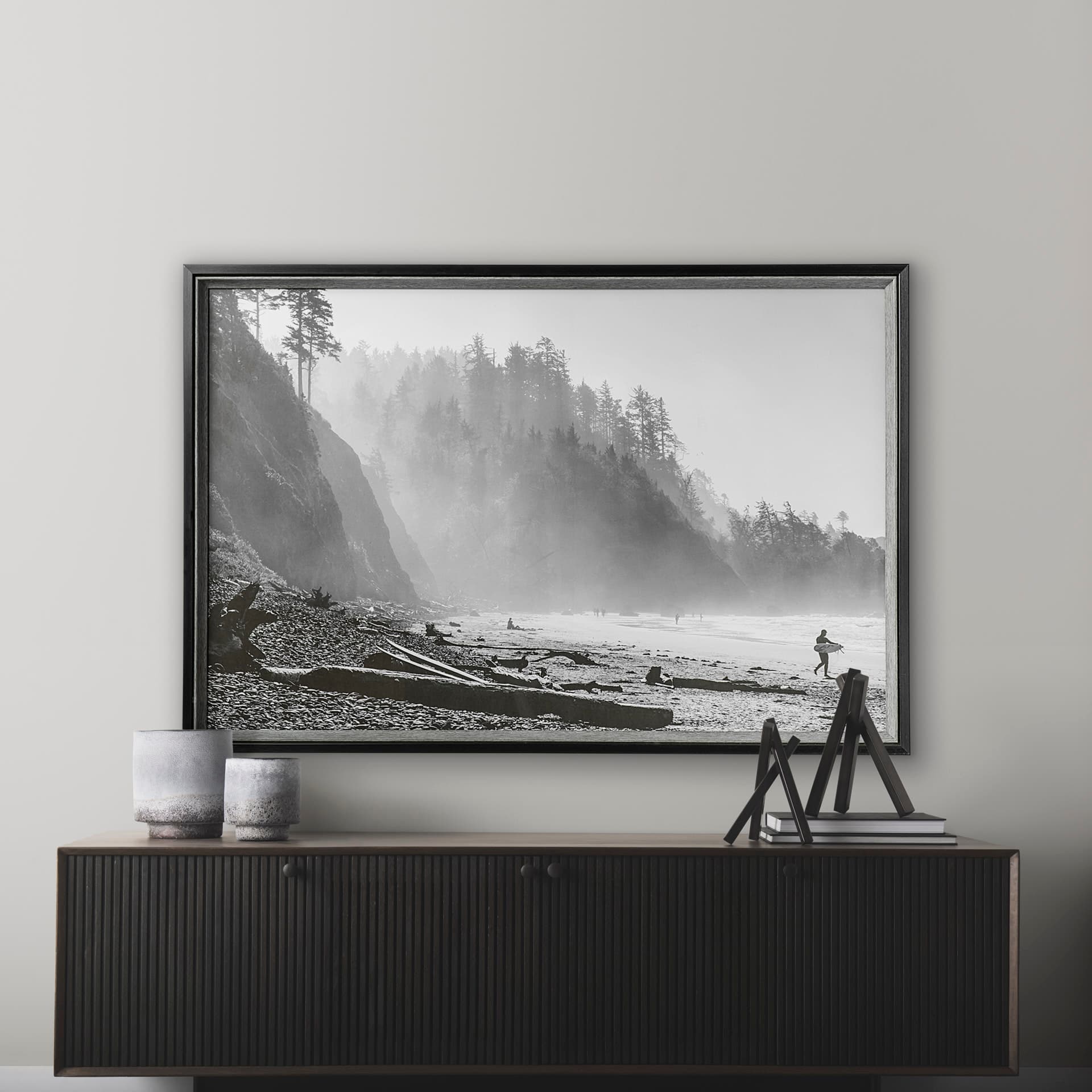 Shoreland I by Melissa McClain a Framed Photo Art Print Matted under Glass — in a styled room