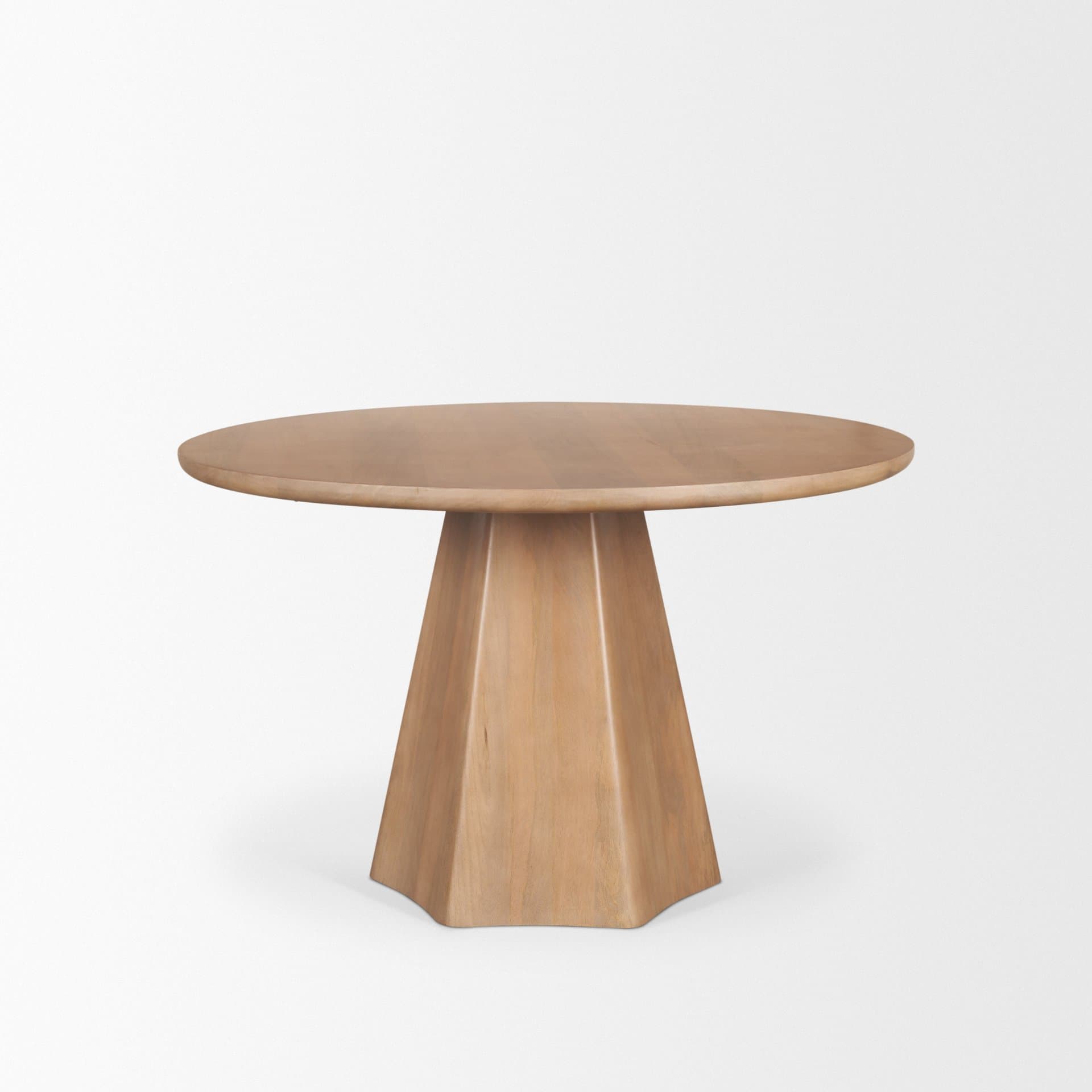 Jovani 48" Round Pedestal Dining Table | Modern | Light Brown Wood | Seats 4 — product photograph
