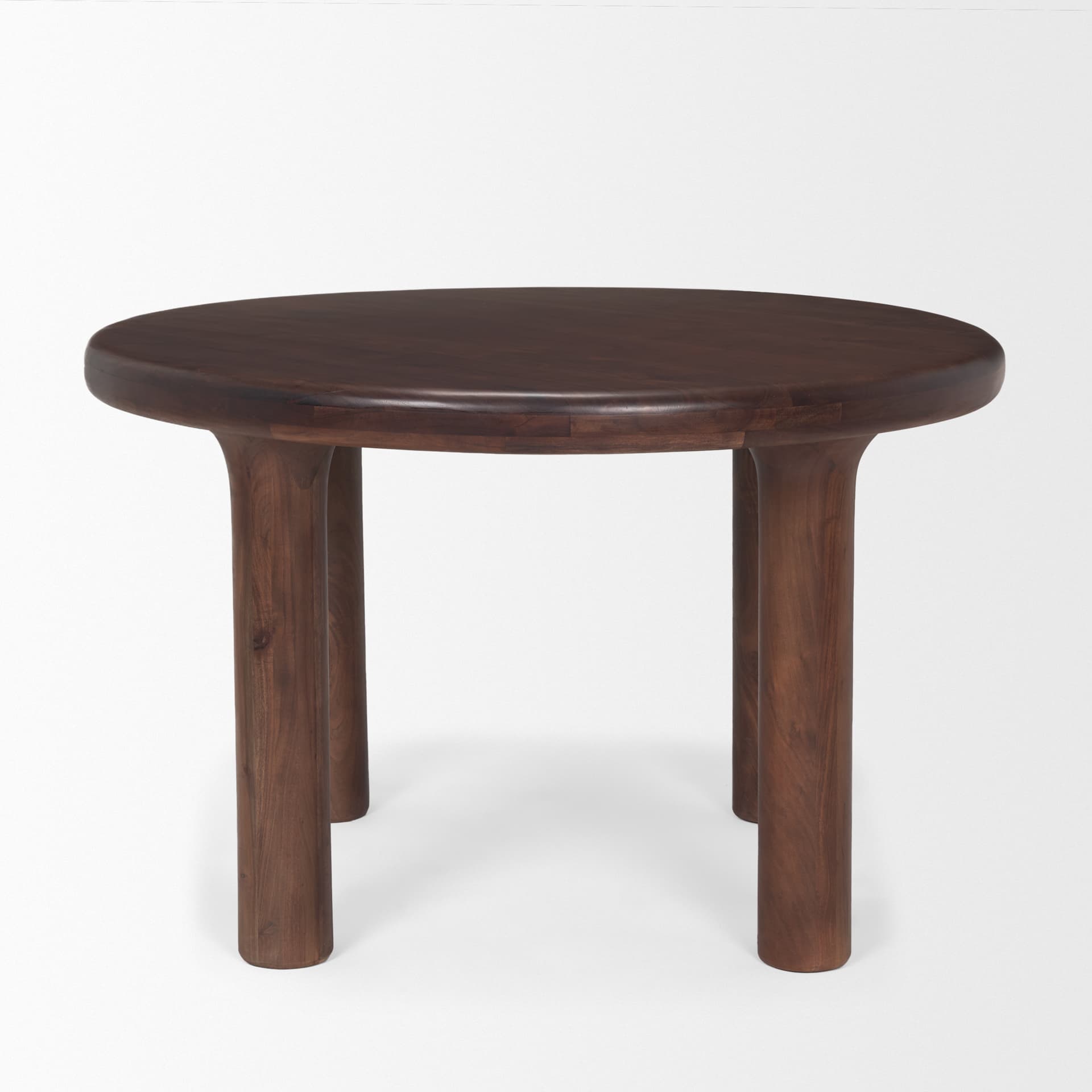 Soma 48" Round Dining Table | Modern | Red Brown Wood | Seats 4 — product photograph
