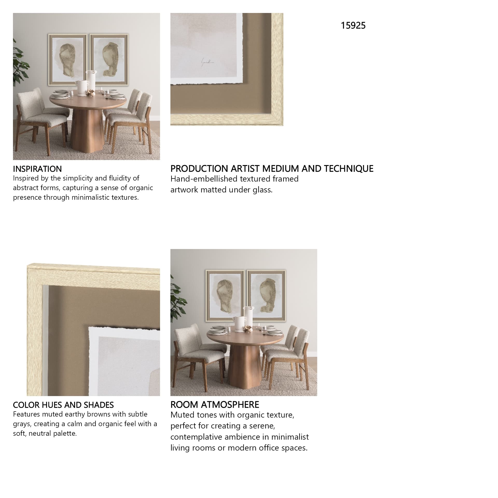 Weathered Silence II by Mercana Studio Hand Embelished Textured Framed Artwork Matted under Glass — in a styled room