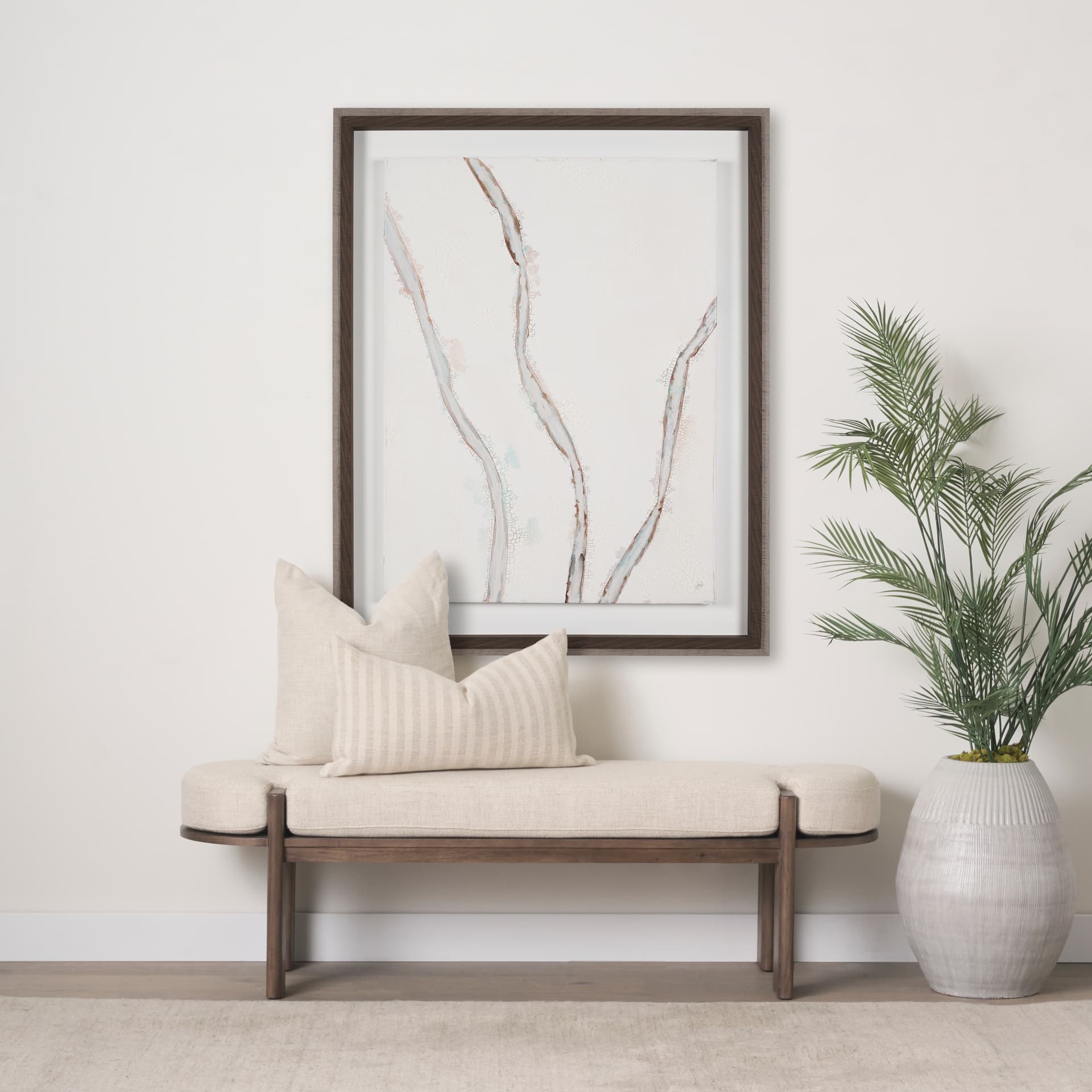 Blue Williow II by Studio M a Framed handmade Original Artwork — in a styled room
