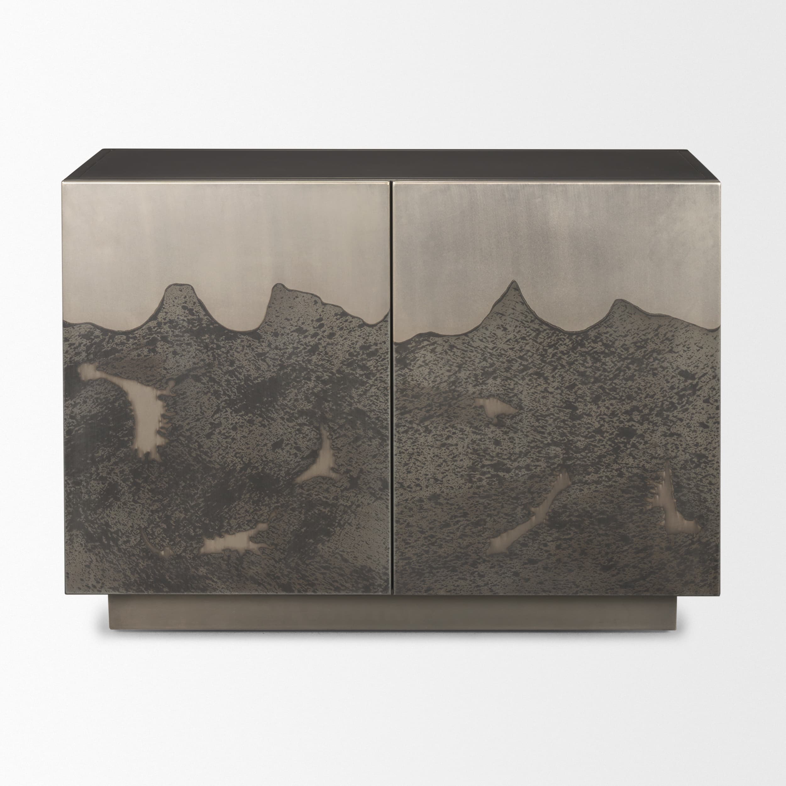 Roxdale Acid Washed Iron Metal Accent Cabinet — product photograph