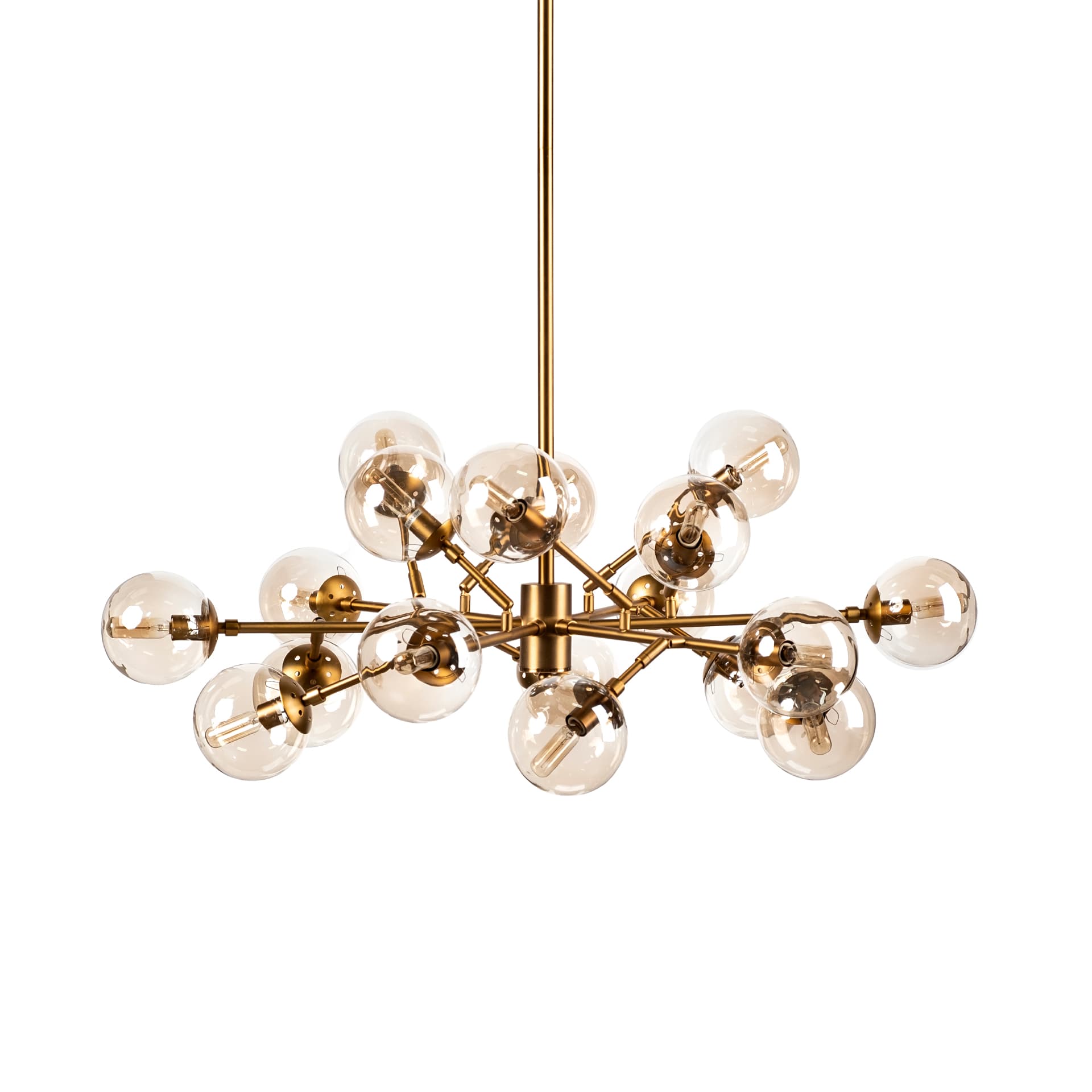 Rudyard Glass Globe and Gold Metal Chandelier — product photograph