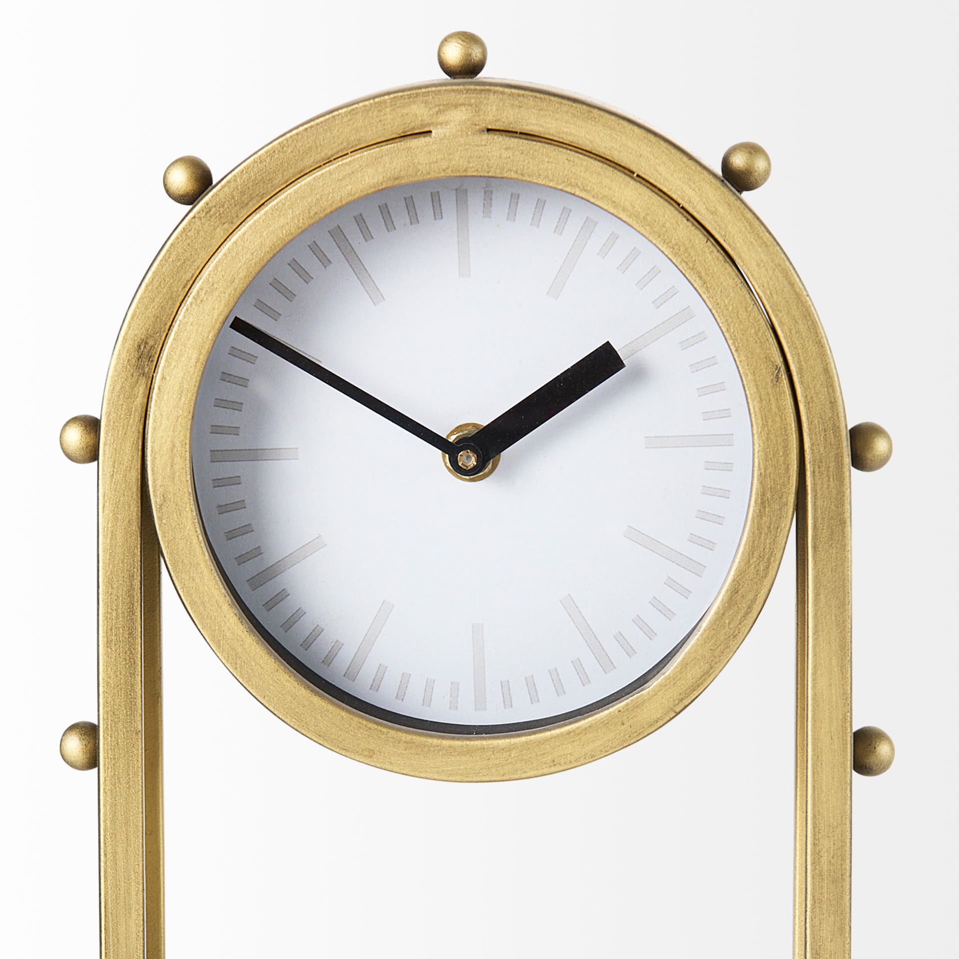 Marian 7.5L x 5.7W x 13.0H Gold Studded Table Clock — product photograph