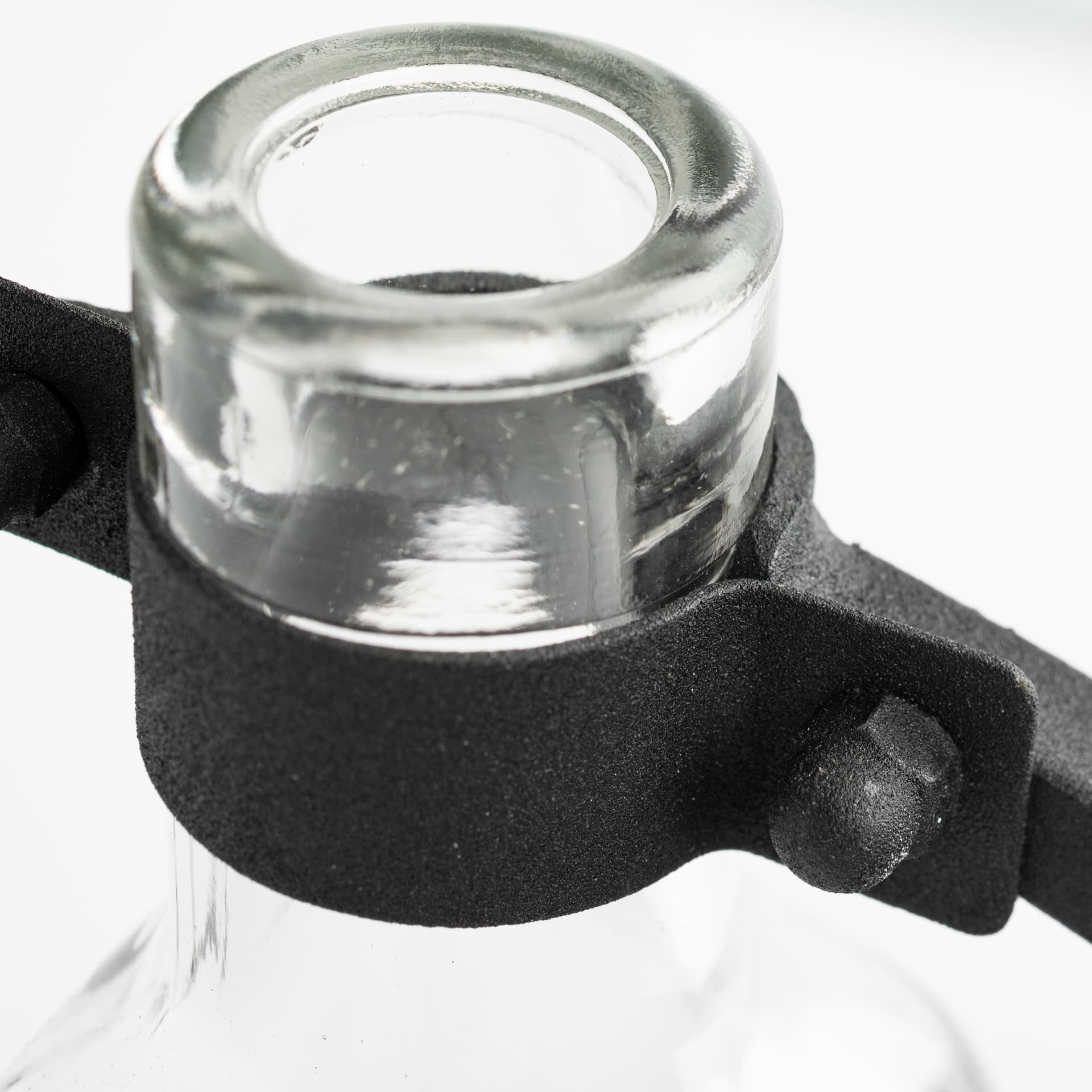 Monica I Short Black Metal Glass Bottle Vase — product photograph